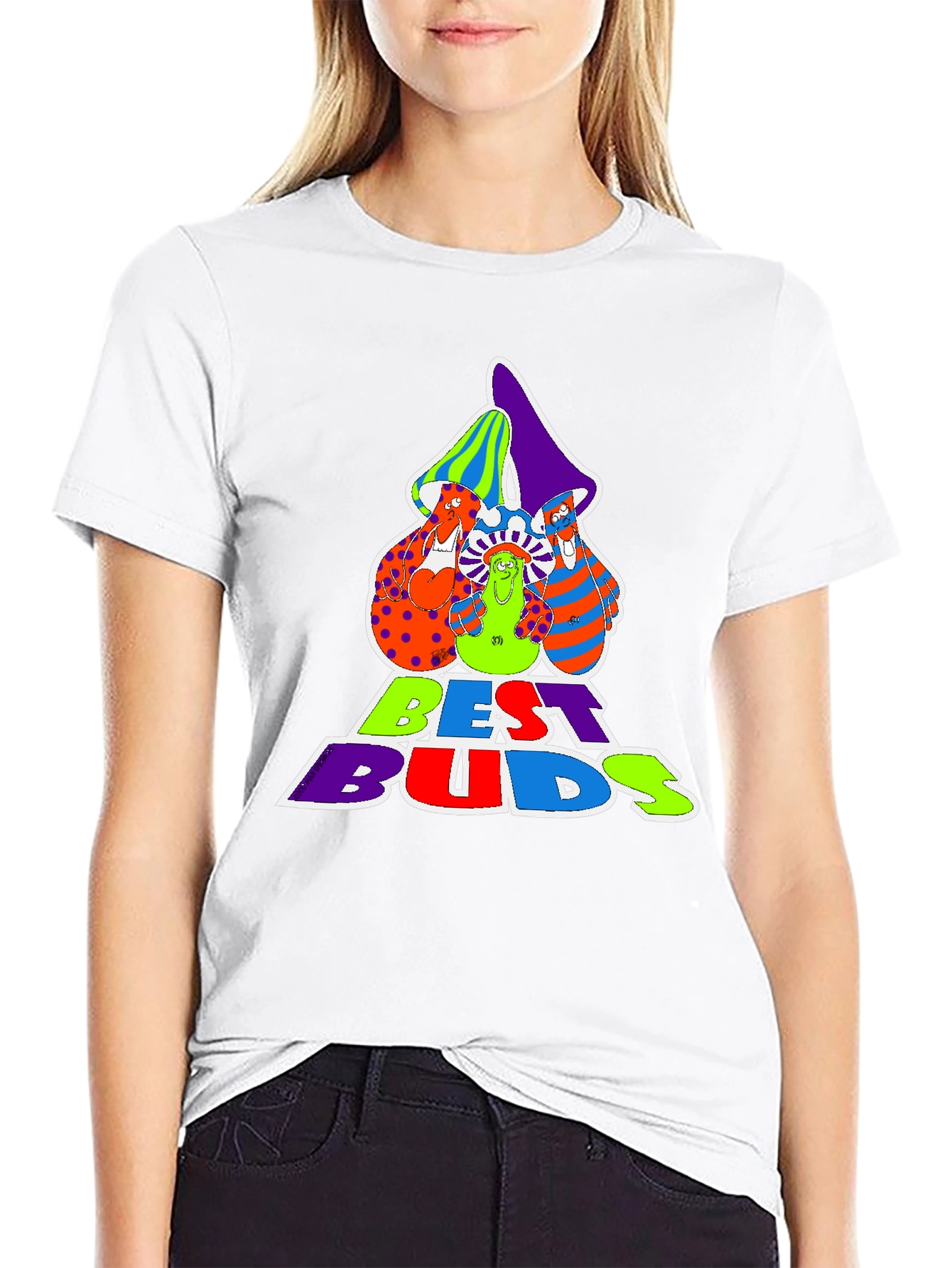 Best Buds Graphic Tee - Groovy Mushroom Design