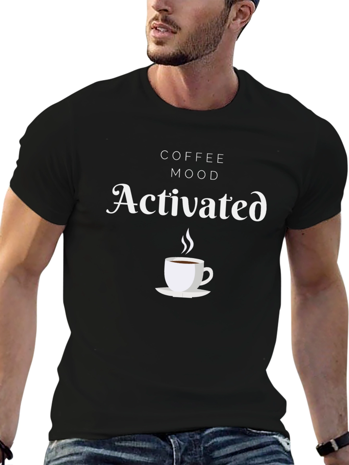 Coffee Mood Activated Black T-Shirt