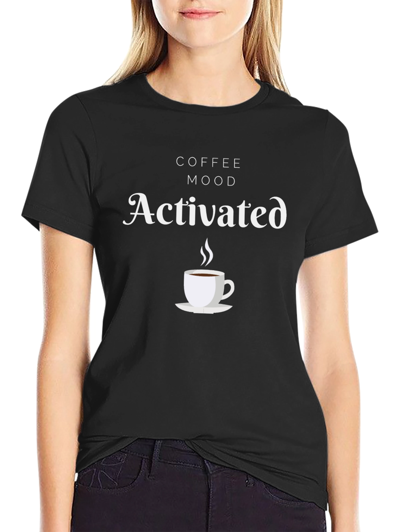 Coffee Mood Activated Black T-Shirt