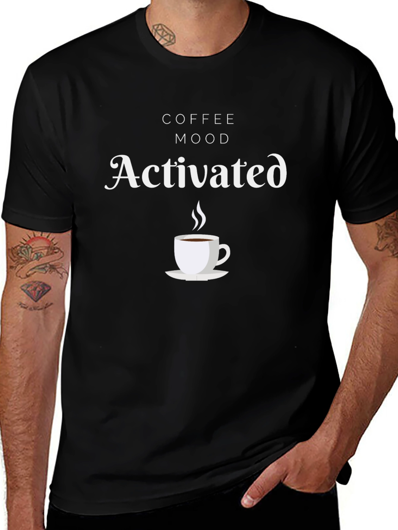 Coffee Mood Activated Black T-Shirt
