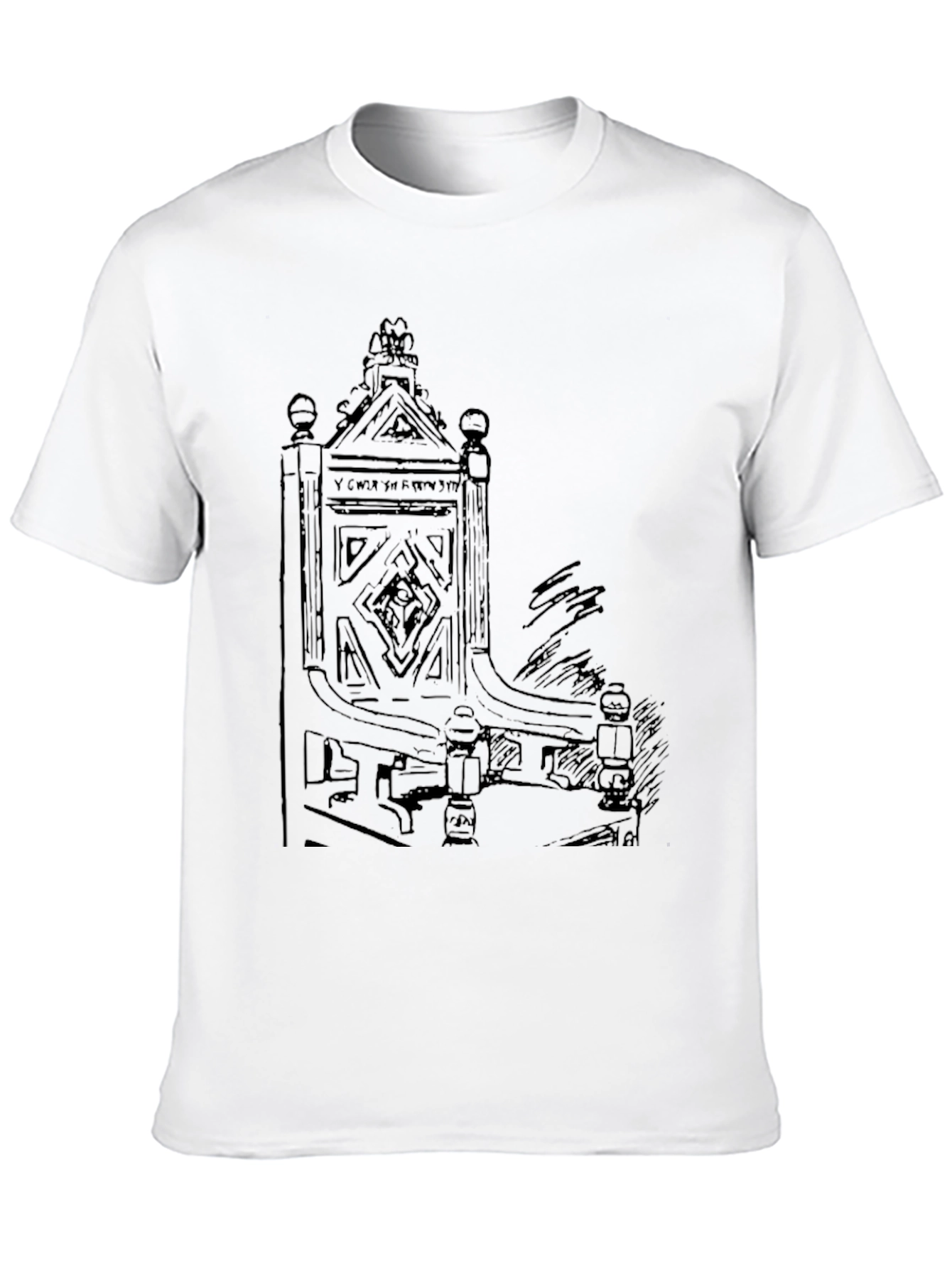 Unique Black T-Shirt with Medieval Throne Design