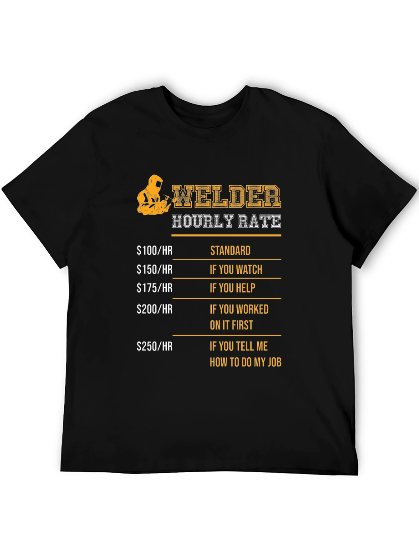 Welder Hourly Rate Novelty Graphic T-Shirt