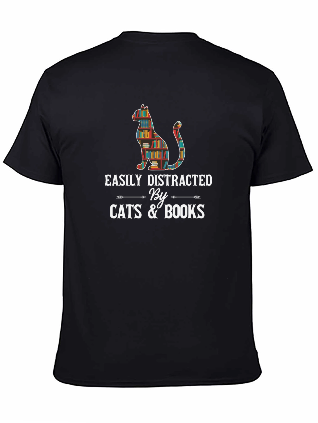 Easily Distracted By Cats and Books T-Shirt