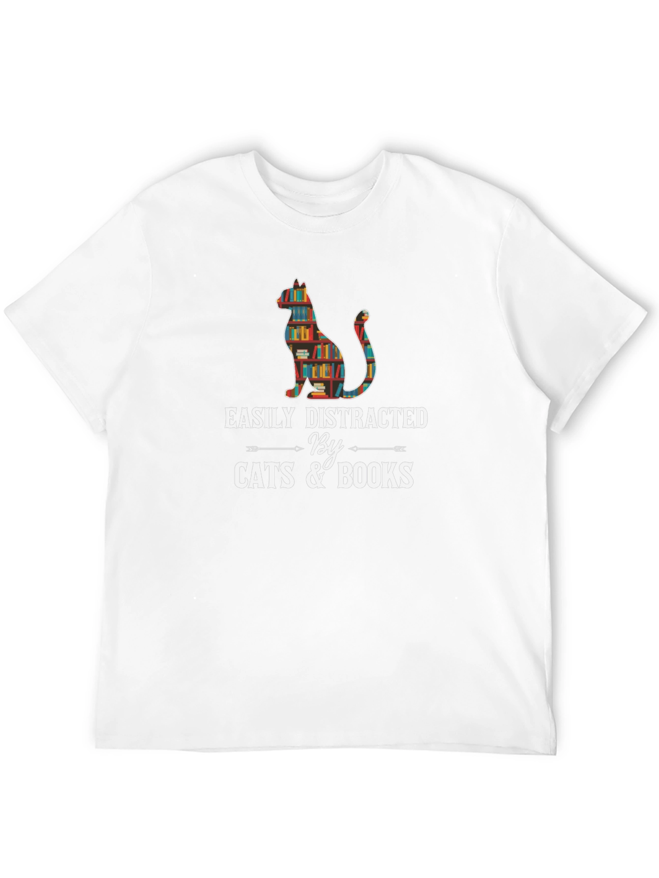 Easily Distracted By Cats and Books T-Shirt