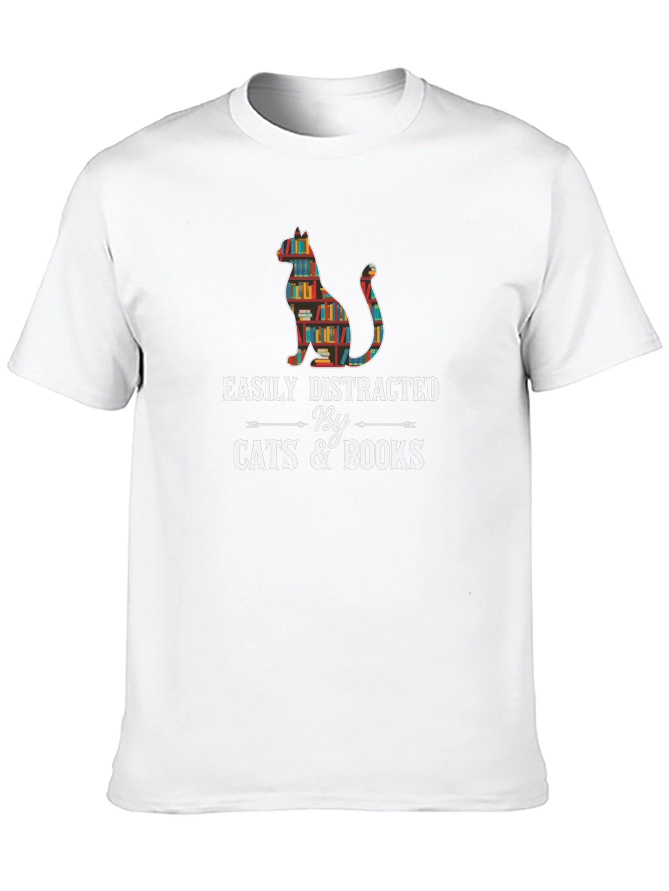 Easily Distracted By Cats and Books T-Shirt