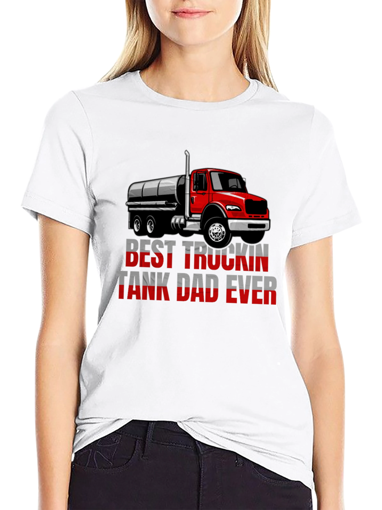 Best Truckin Tank Dad Ever T-Shirt - Black