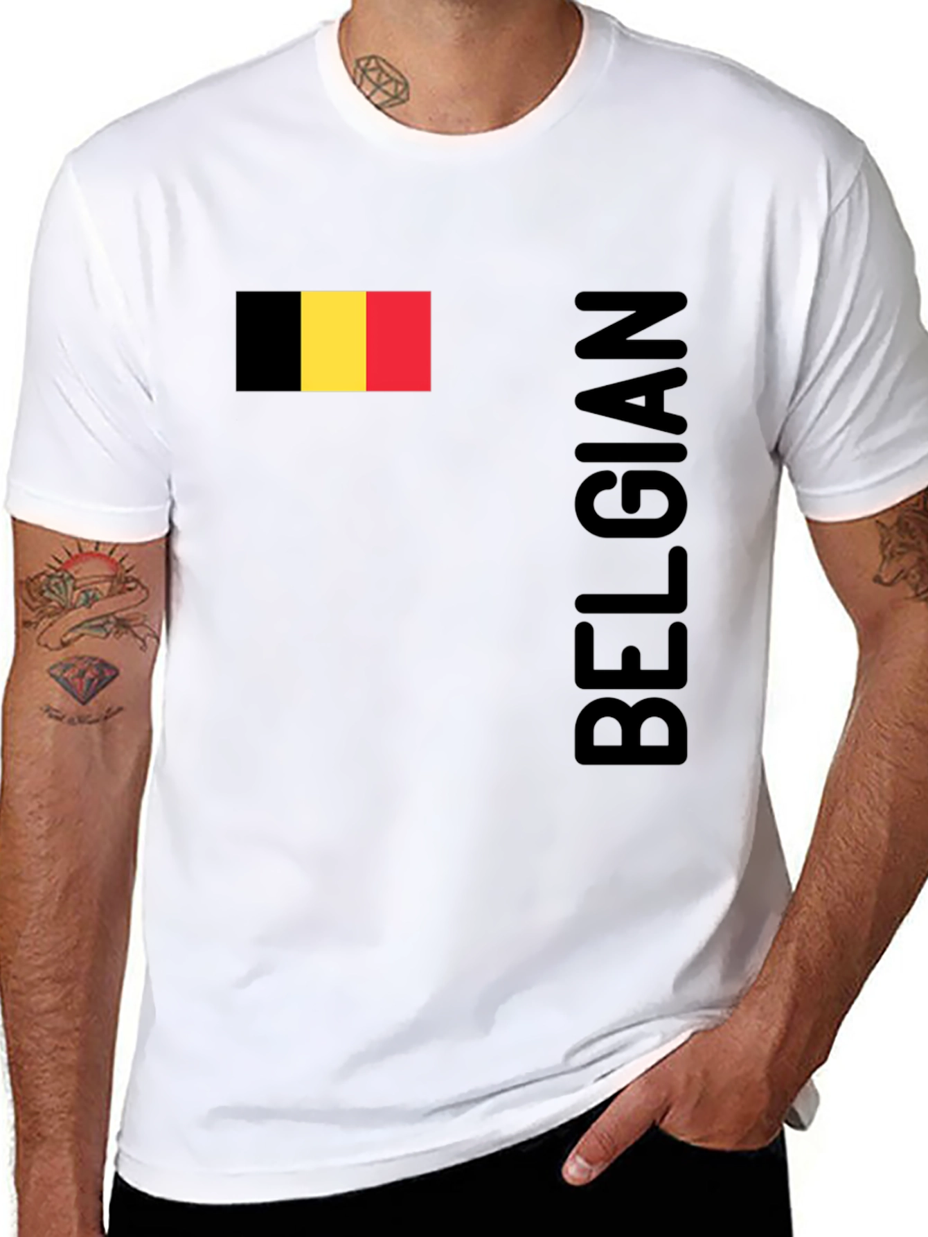 Belgian Flag T-Shirt - Black Patriotic Pride