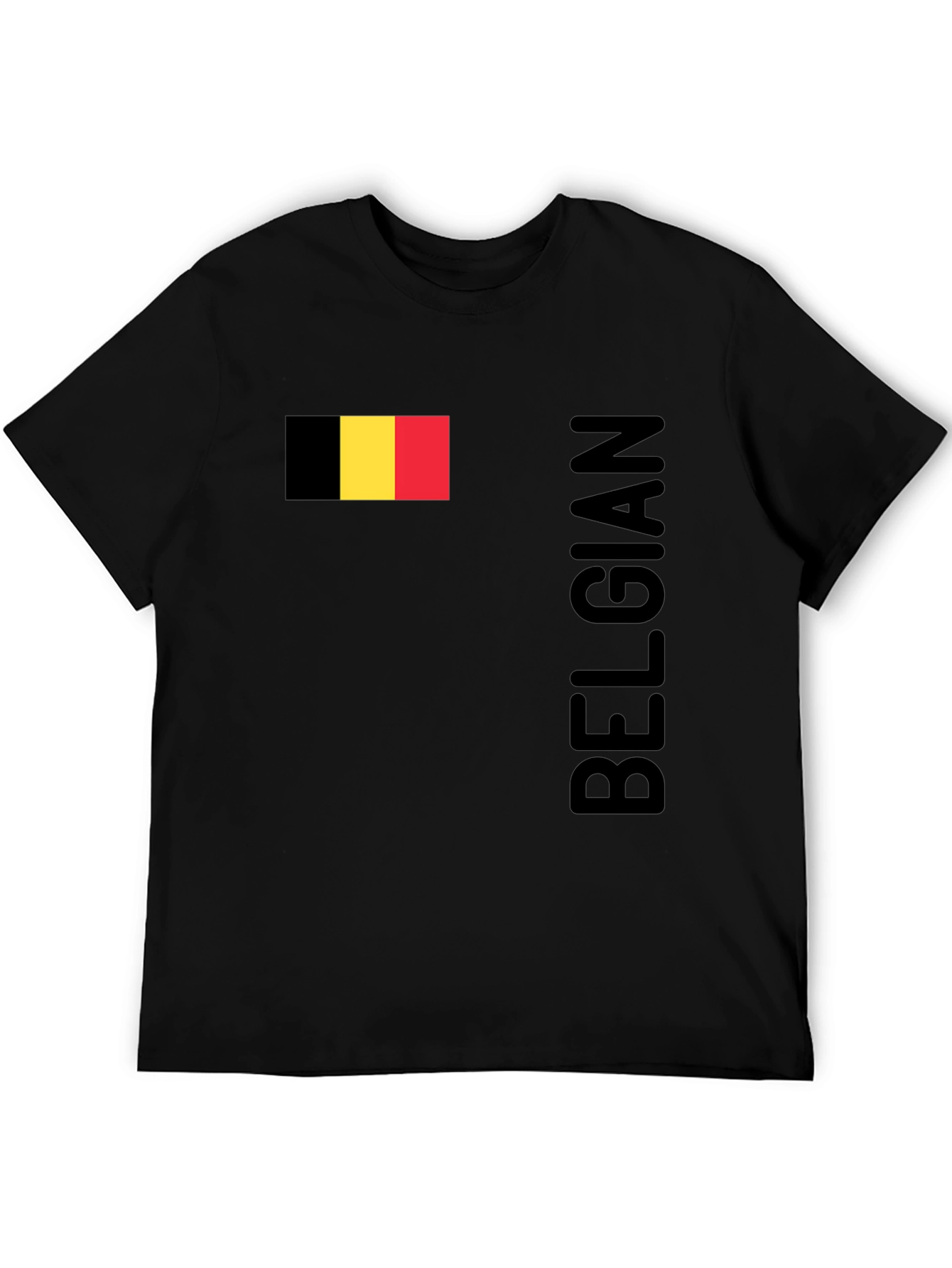 Belgian Flag T-Shirt - Black Patriotic Pride