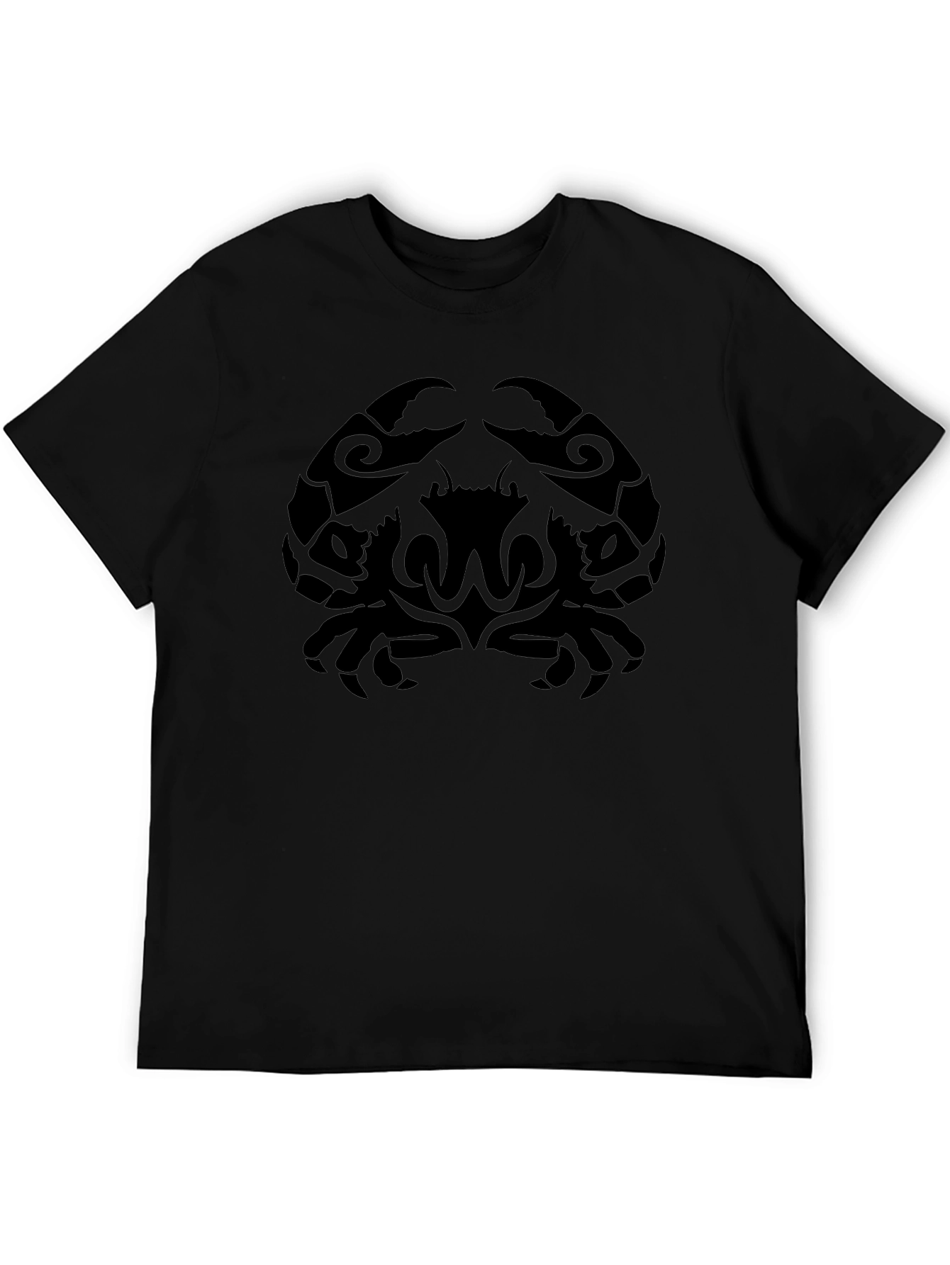 Tribal Crab Graphic Black T-Shirt