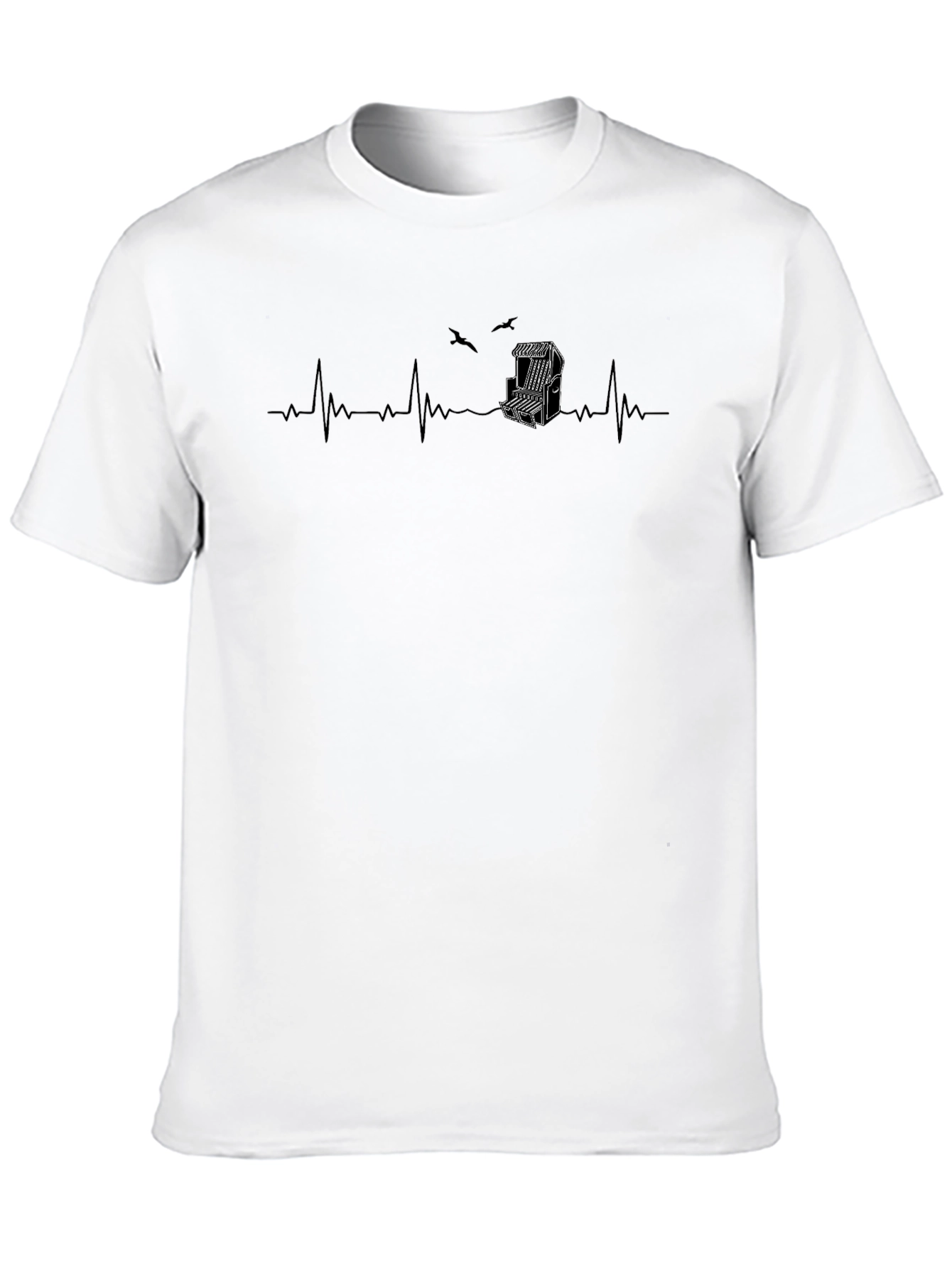 Heartbeat Beach Chair Graphic Tee - Black
