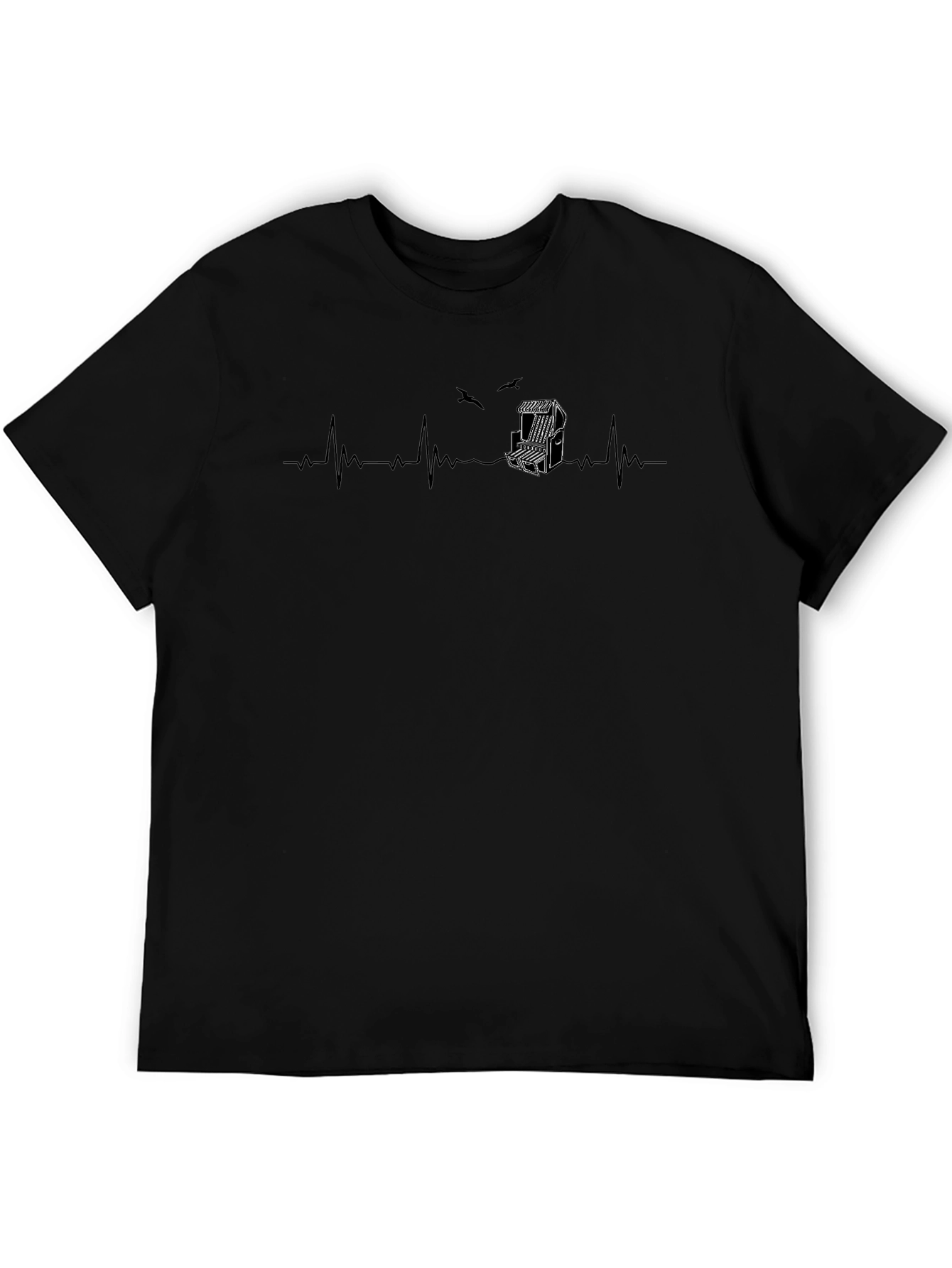 Heartbeat Beach Chair Graphic Tee - Black