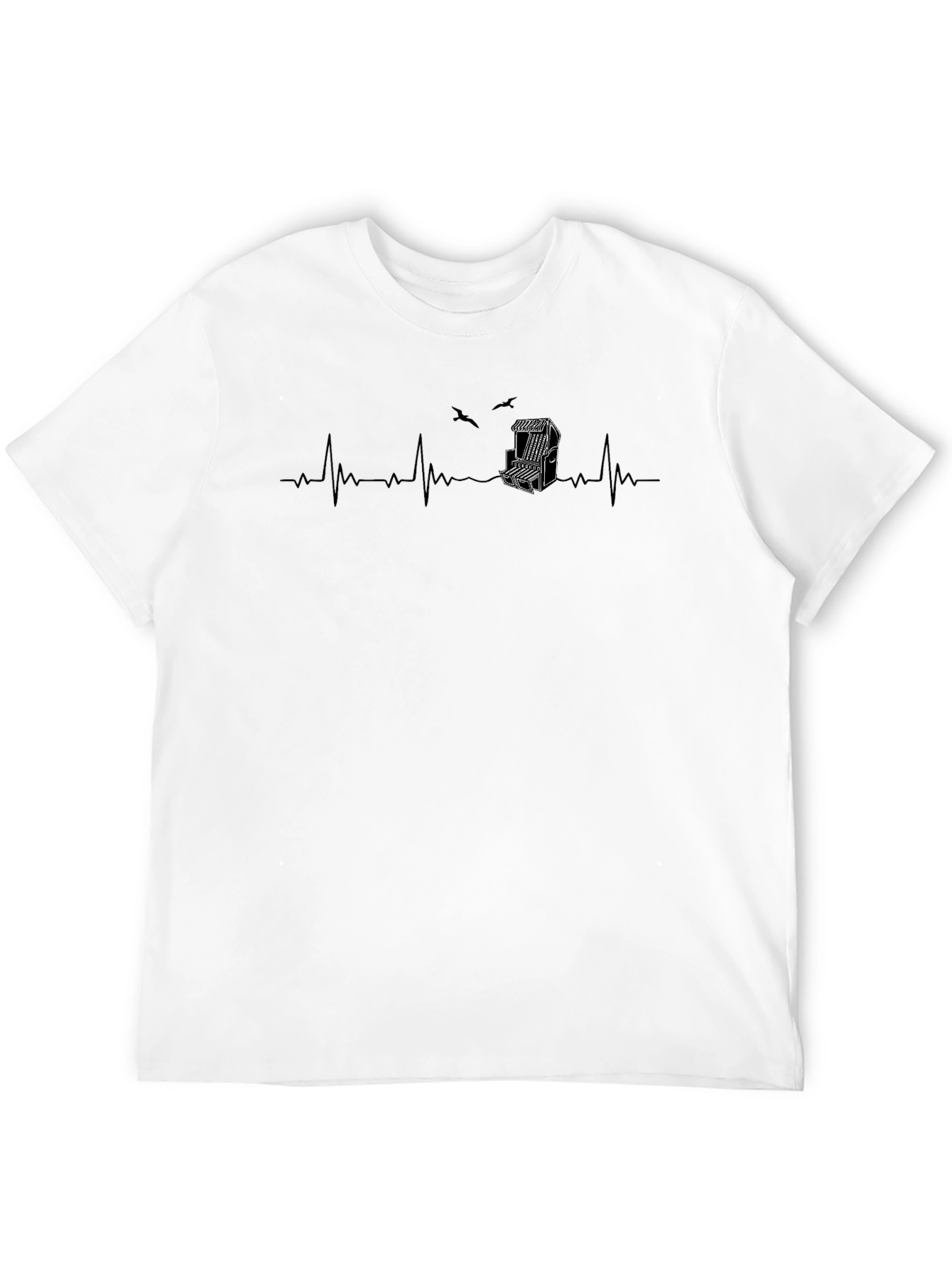 Heartbeat Beach Chair Graphic Tee - Black