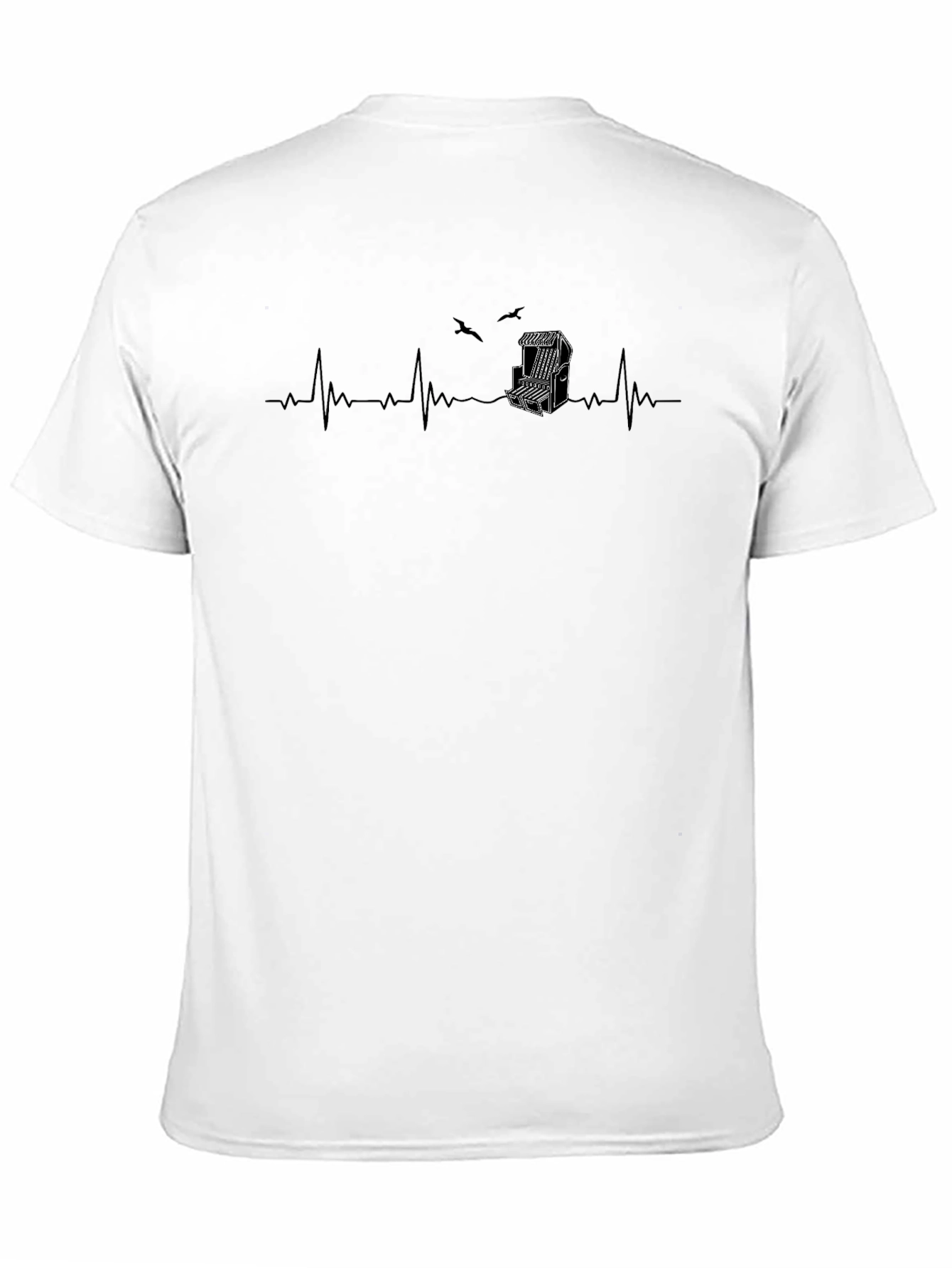 Heartbeat Beach Chair Graphic Tee - Black
