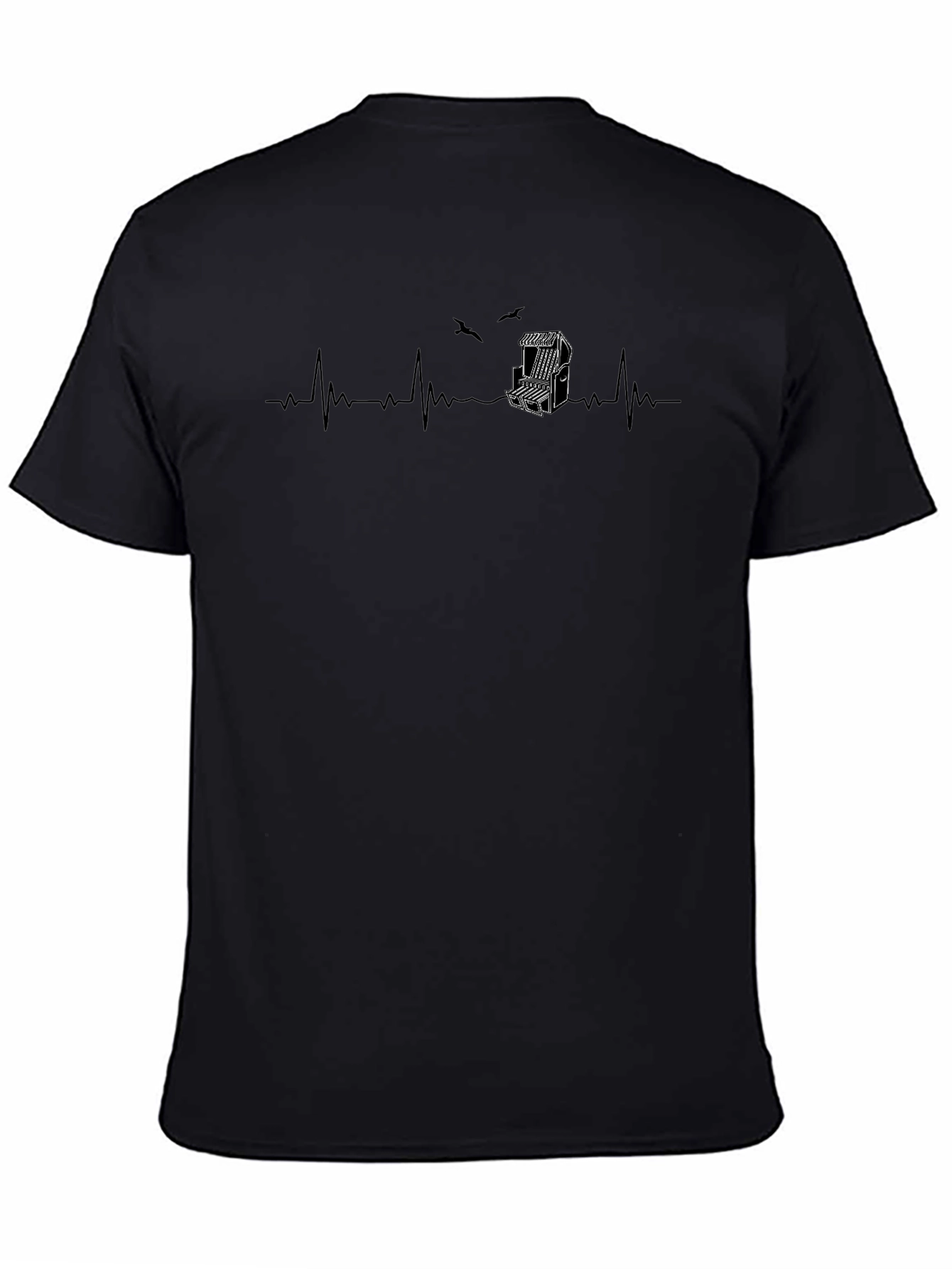 Heartbeat Beach Chair Graphic Tee - Black