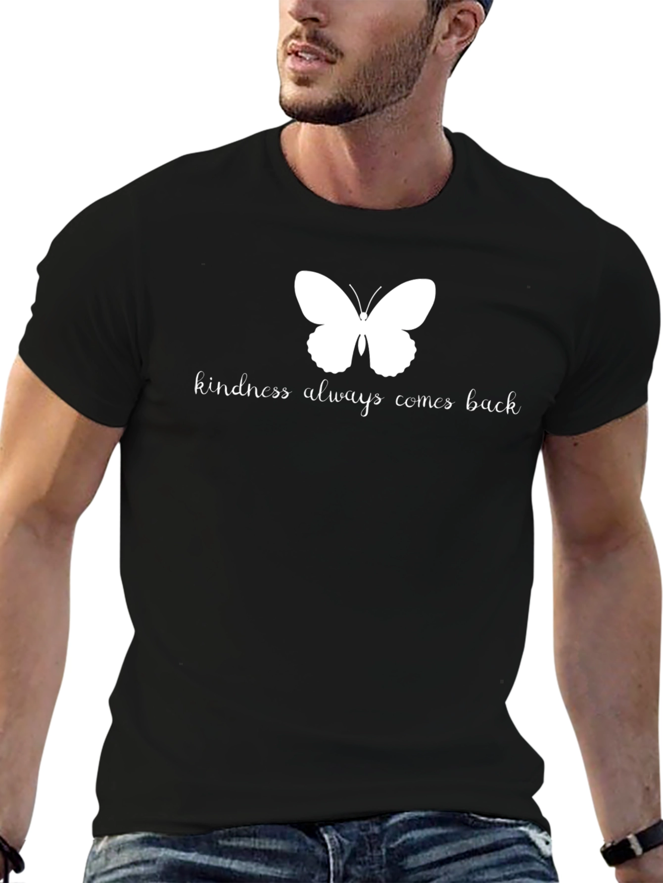 Kindness Butterfly Black T-Shirt