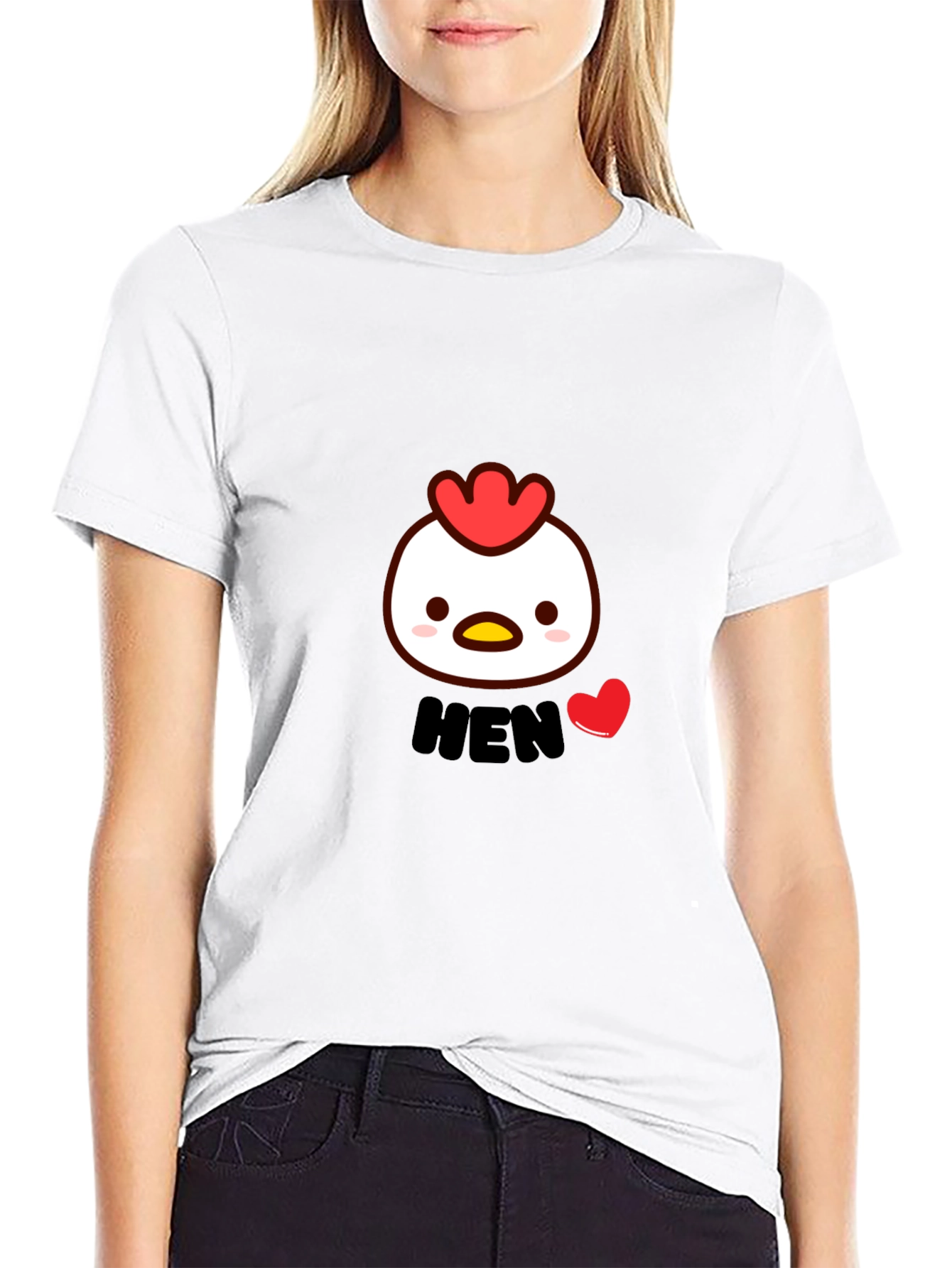 Cute Hen Graphic T-Shirt - Soft Cotton Blend