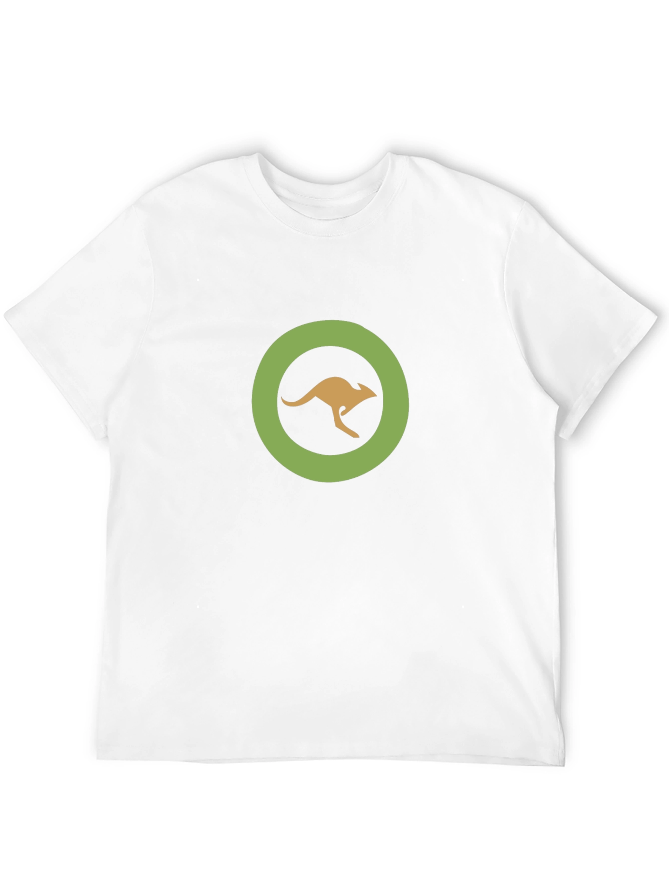 Kangaroo Circle Graphic Tee - Black Cotton T-Shirt