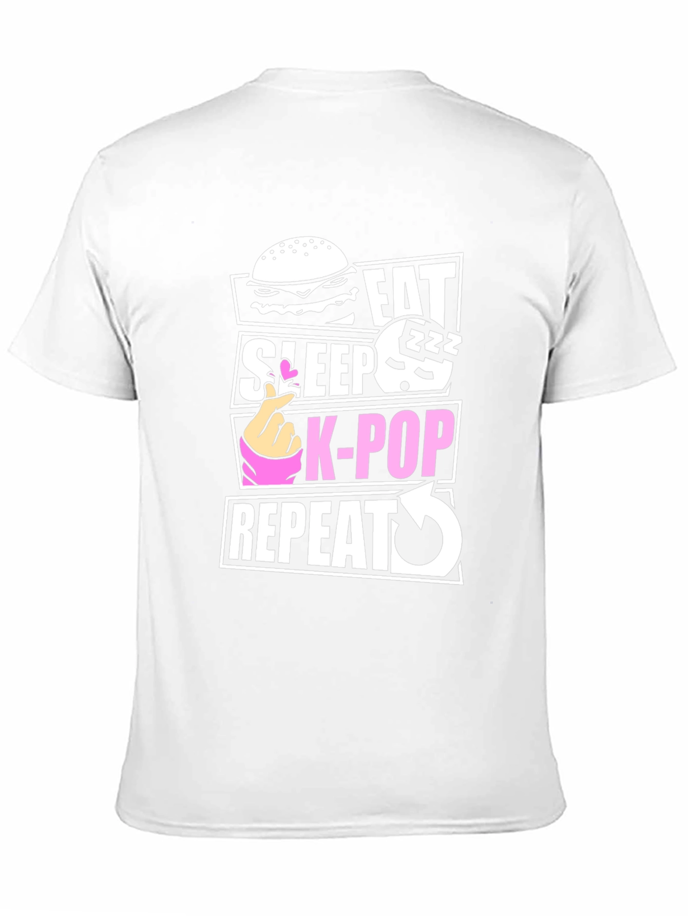 Eat Sleep K-Pop Repeat Black T-Shirt