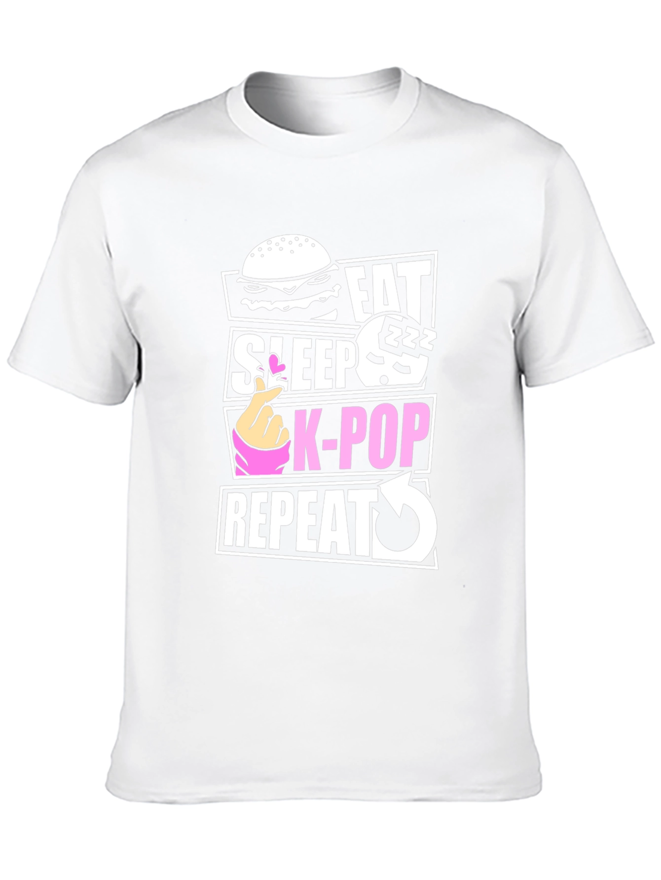 Eat Sleep K-Pop Repeat Black T-Shirt