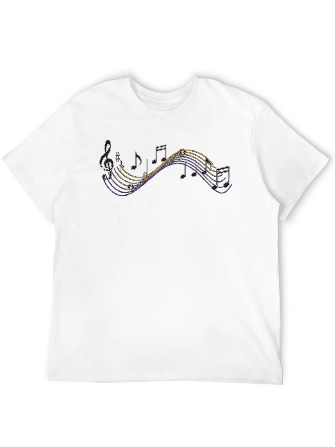 Musical Note Graphic Tee - Black Cotton T-Shirt