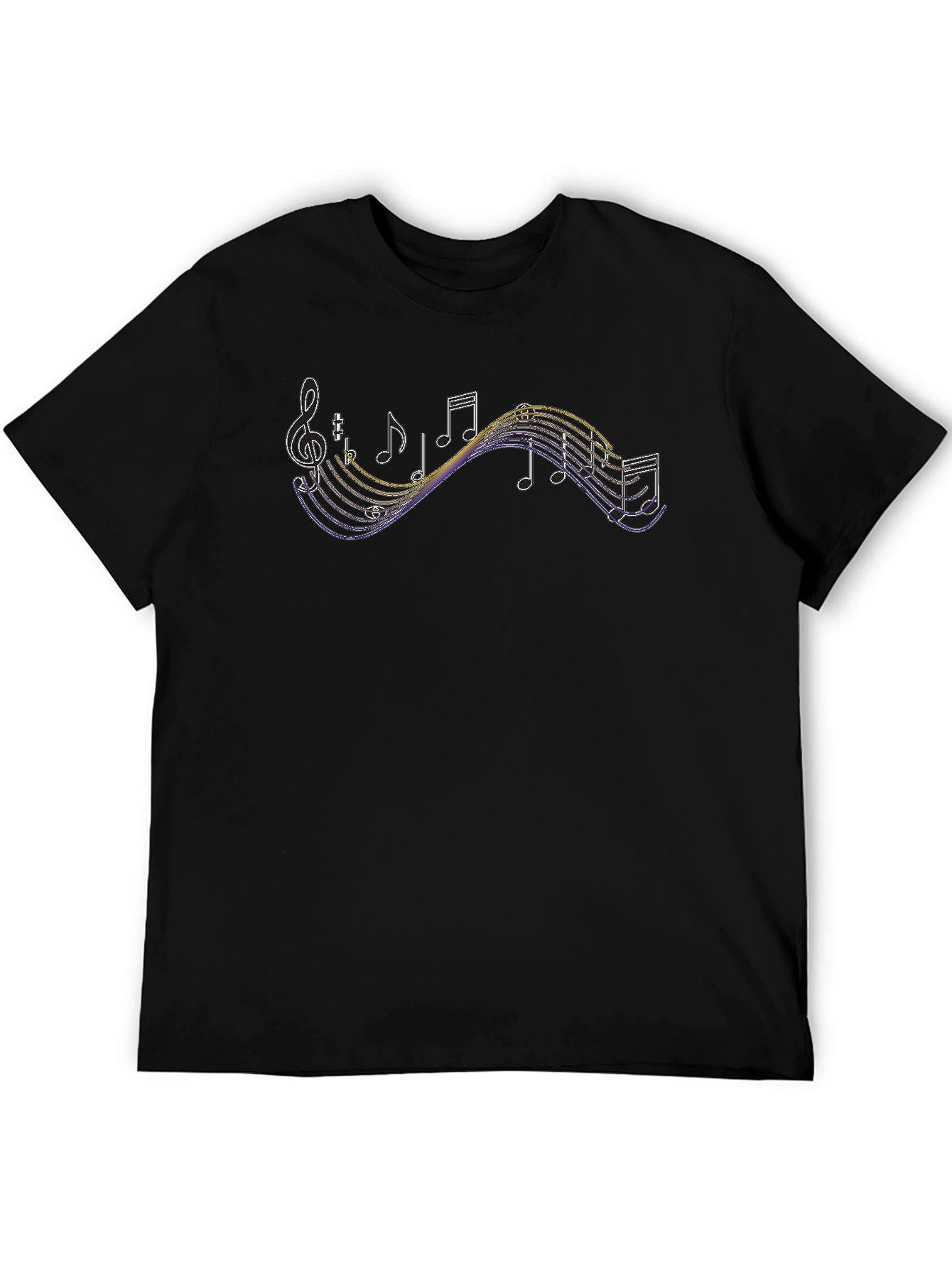 Musical Note Graphic Tee - Black Cotton T-Shirt