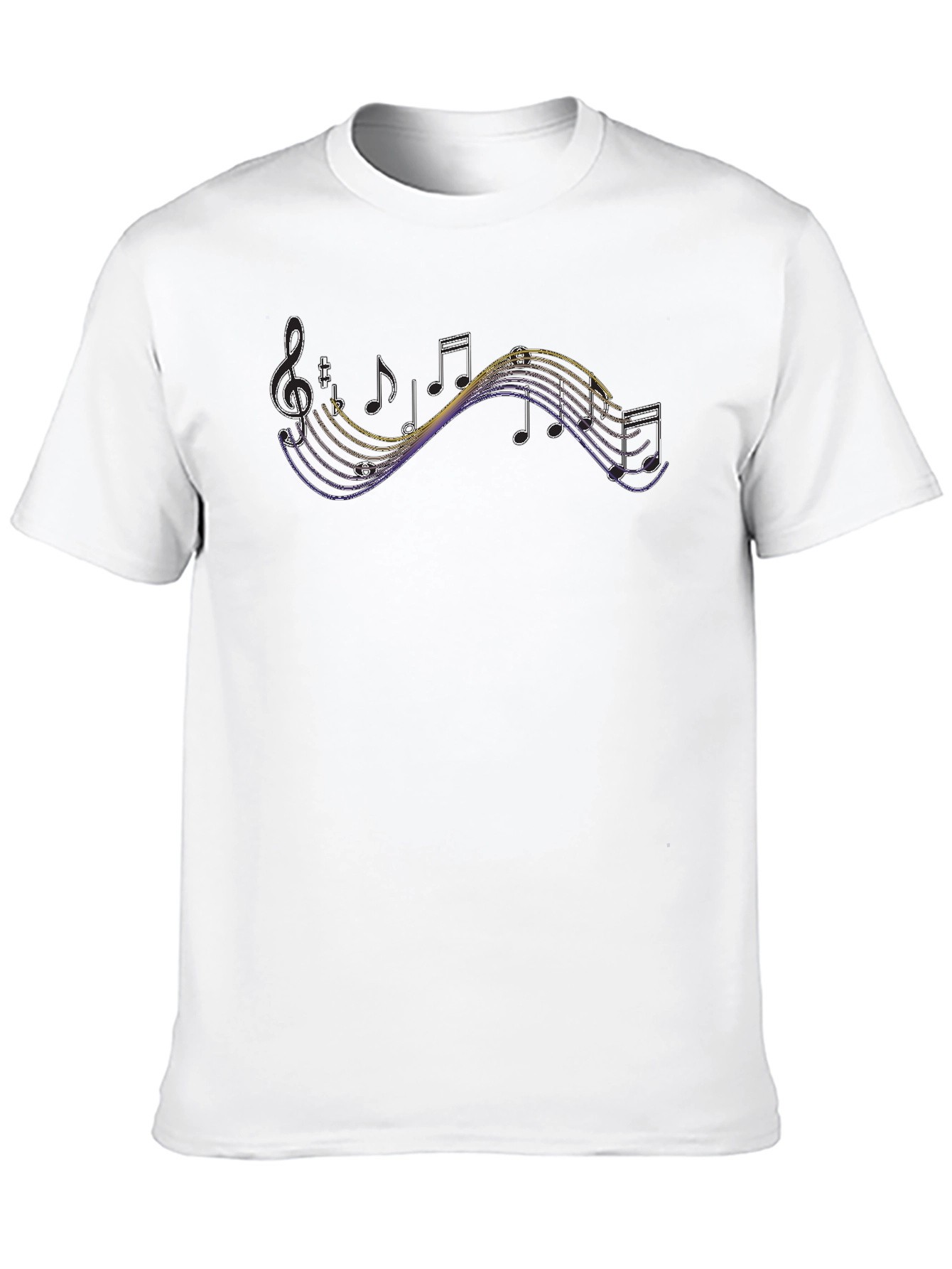 Musical Note Graphic Tee - Black Cotton T-Shirt