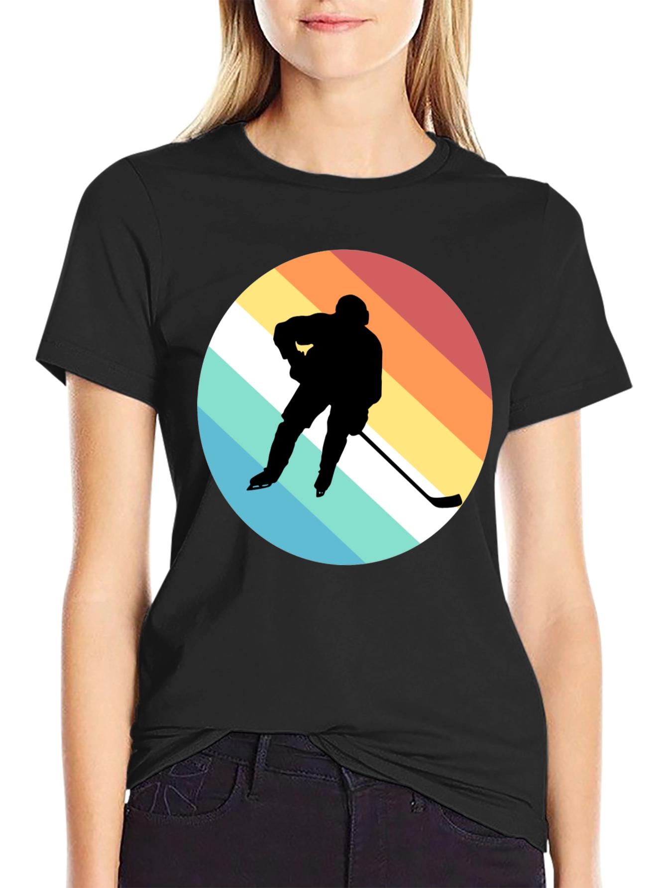 Hockey Player Retro T-Shirt
