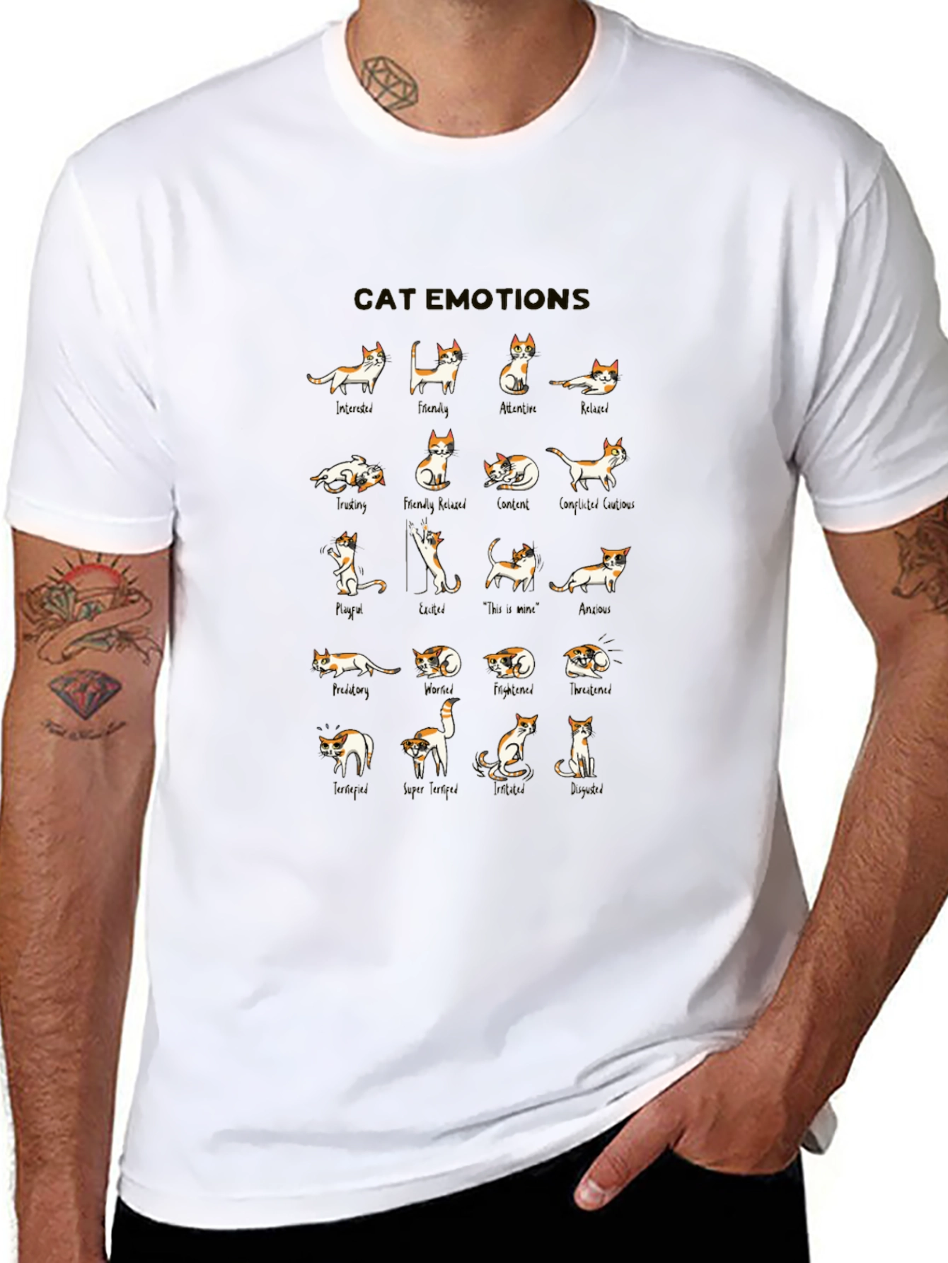 Cat Emotions Graphic T-Shirt - Express Yourself!