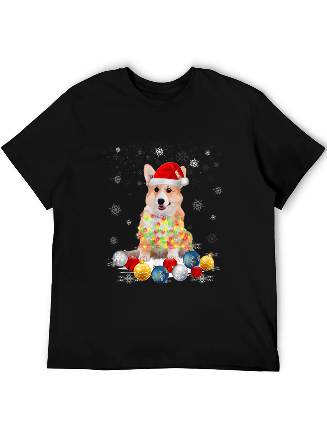 Christmas Corgi Lights T-Shirt – Cute Holiday Dog Lover Tee