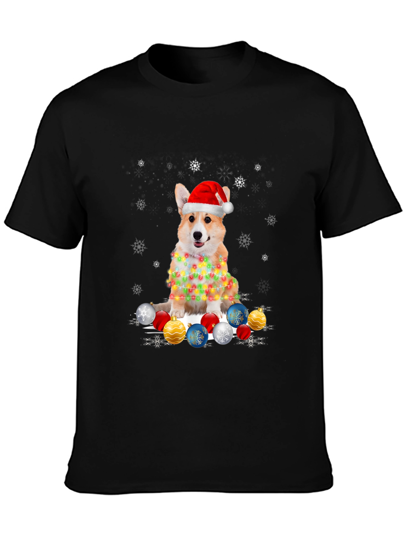 Christmas Corgi Lights T-Shirt – Cute Holiday Dog Lover Tee