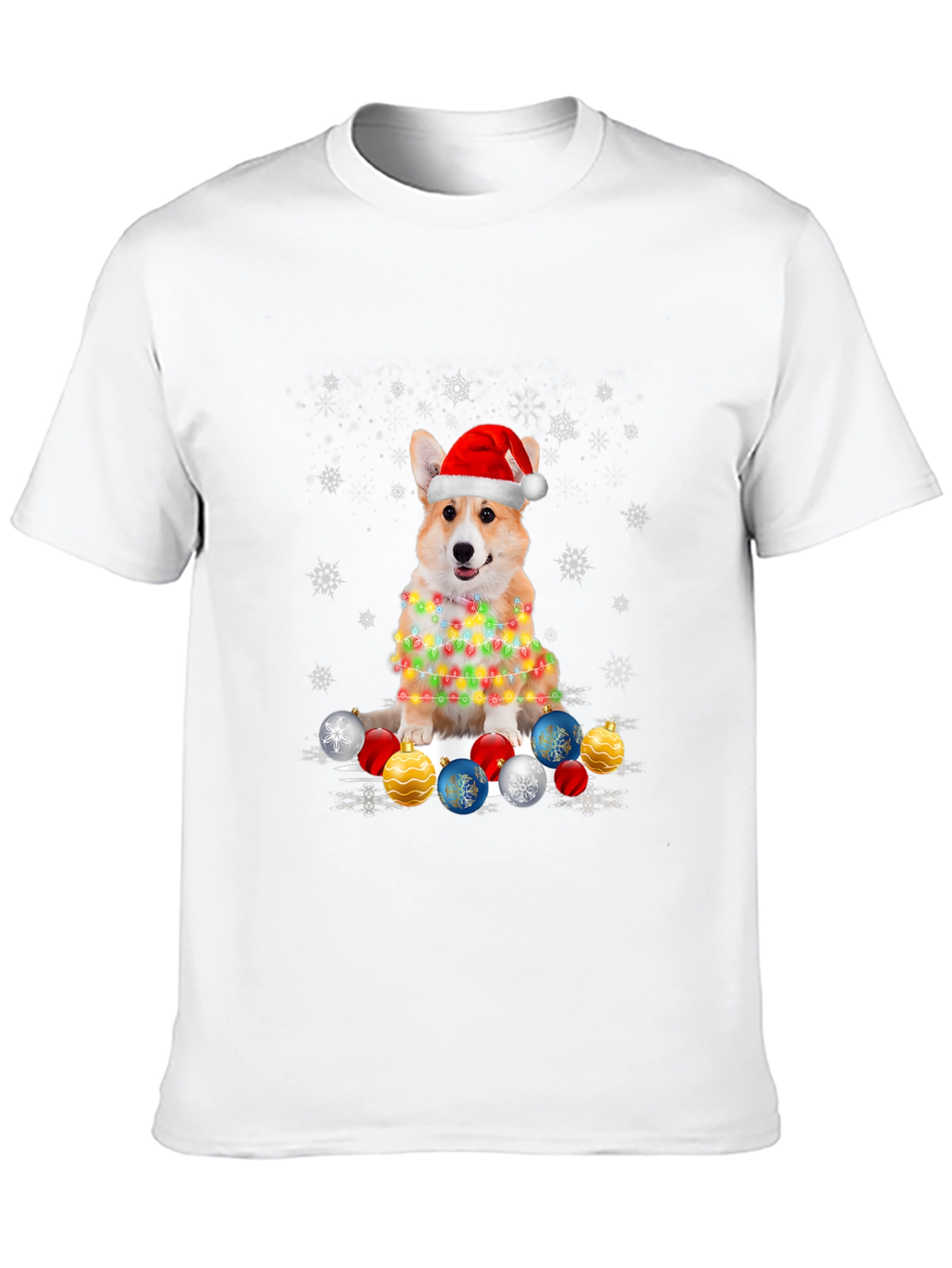 Christmas Corgi Lights T-Shirt – Cute Holiday Dog Lover Tee