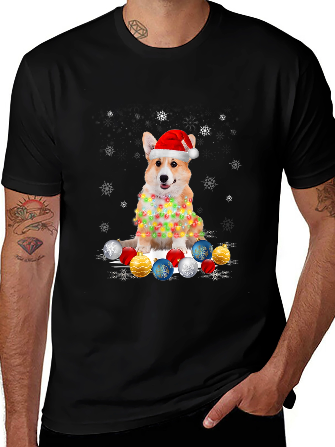 Christmas Corgi Lights T-Shirt – Cute Holiday Dog Lover Tee