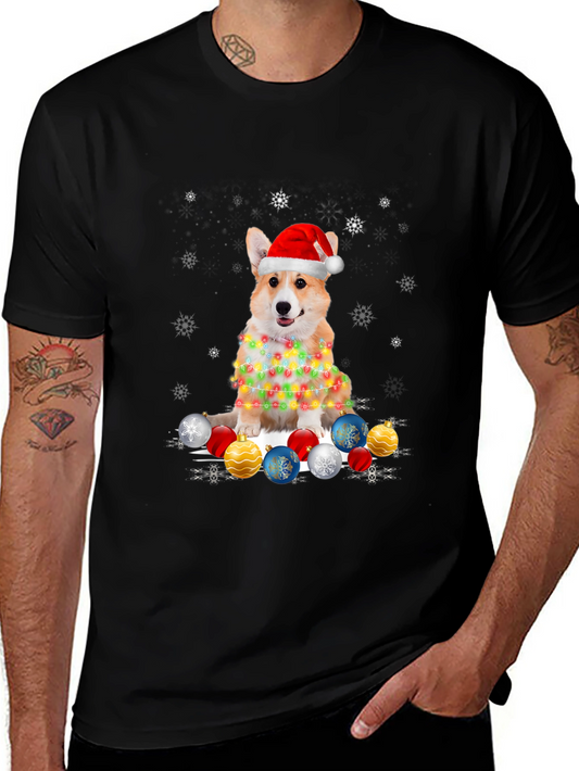 Christmas Corgi Lights T-Shirt – Cute Holiday Dog Lover Tee