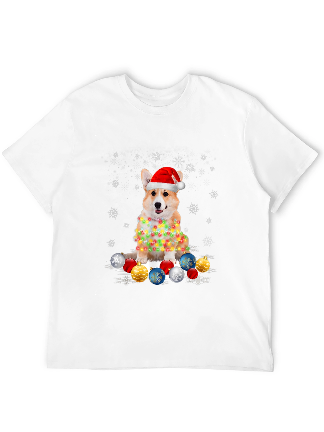 Christmas Corgi Lights T-Shirt – Cute Holiday Dog Lover Tee
