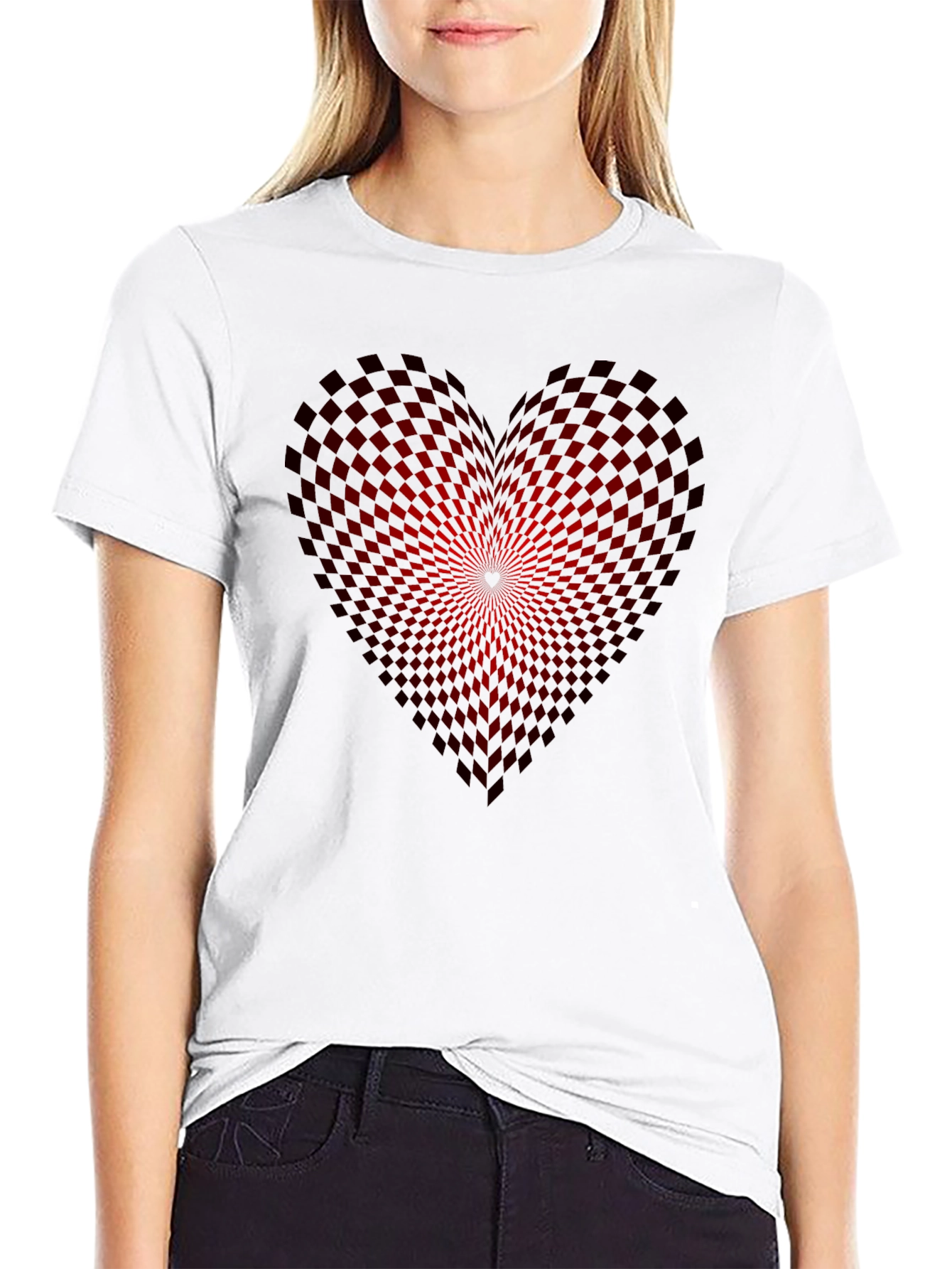 Heart Checkered Graphic Tee