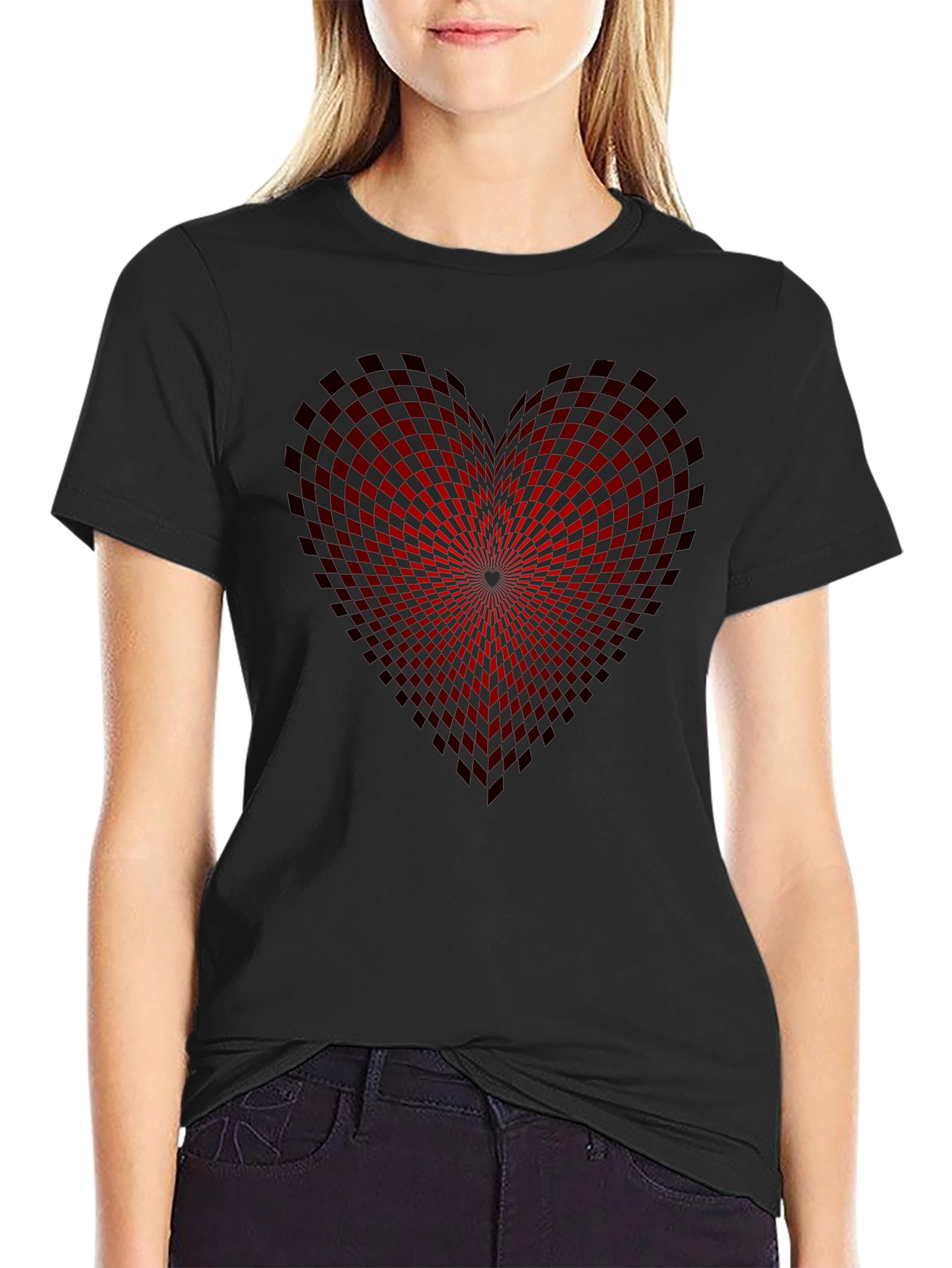 Heart Checkered Graphic Tee