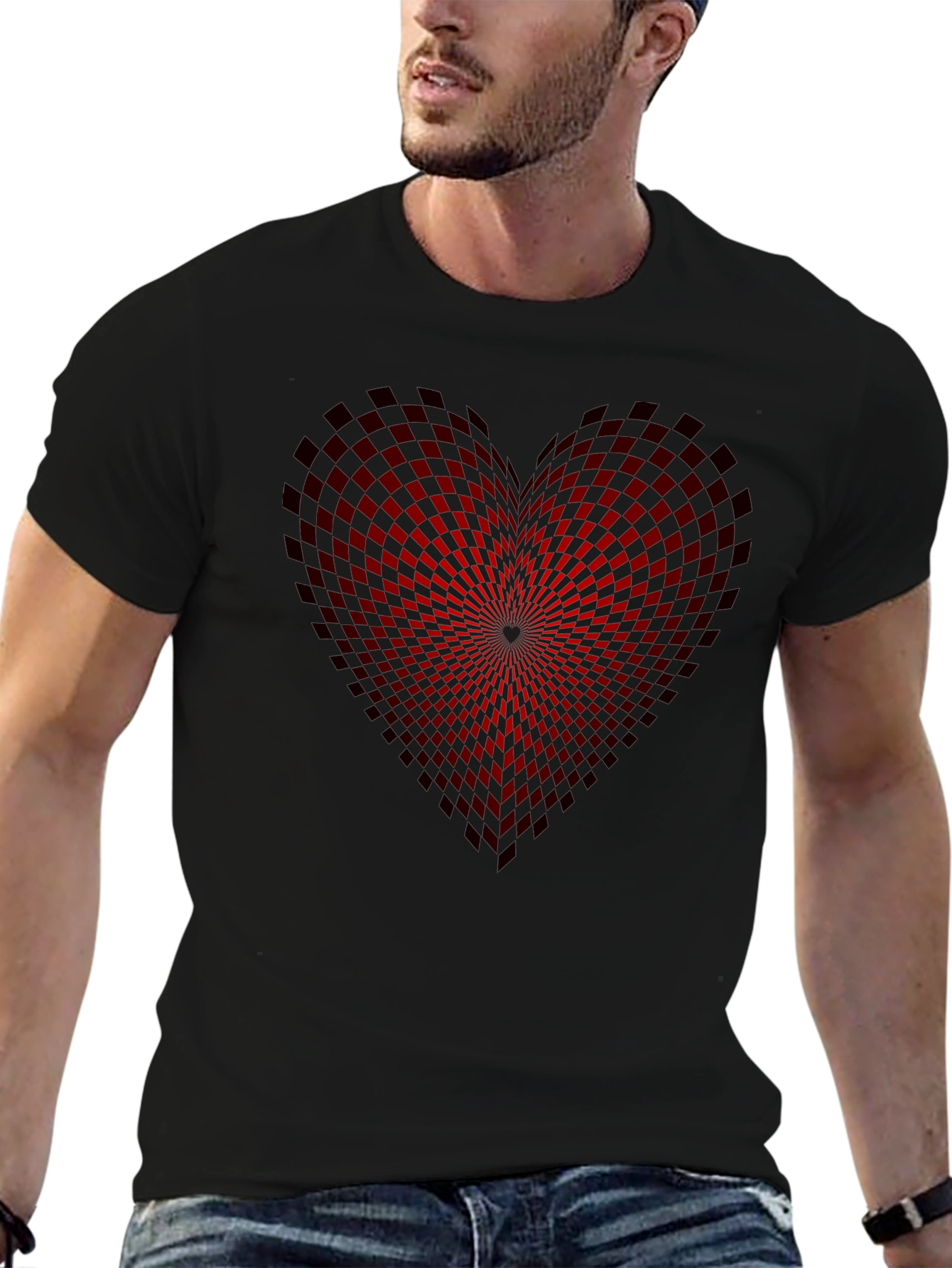 Heart Checkered Graphic Tee