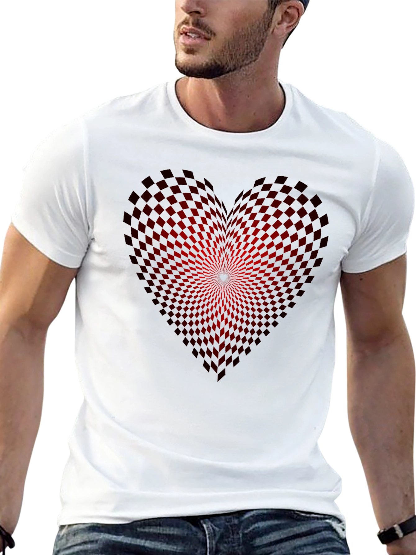 Heart Checkered Graphic Tee