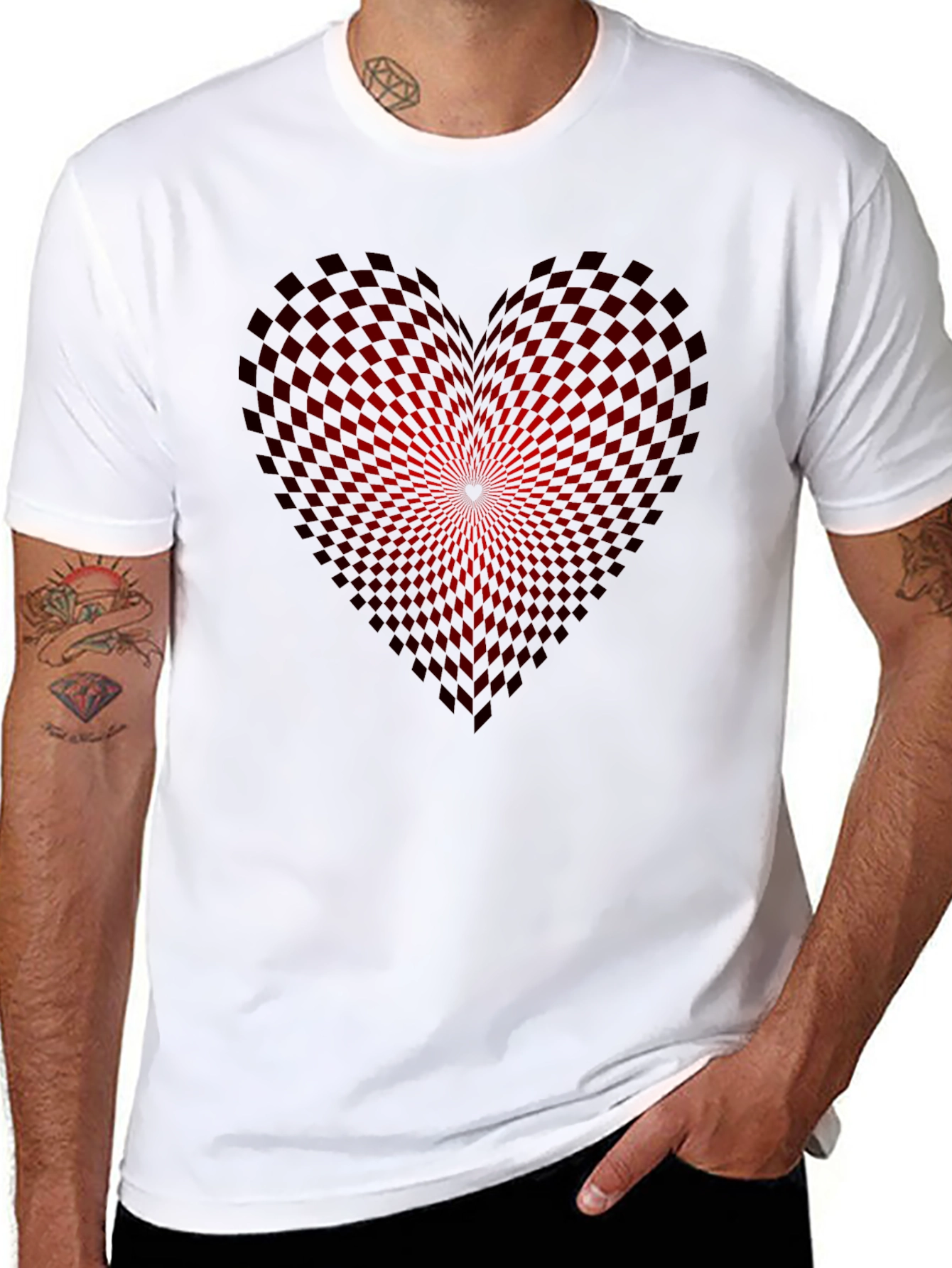 Heart Checkered Graphic Tee