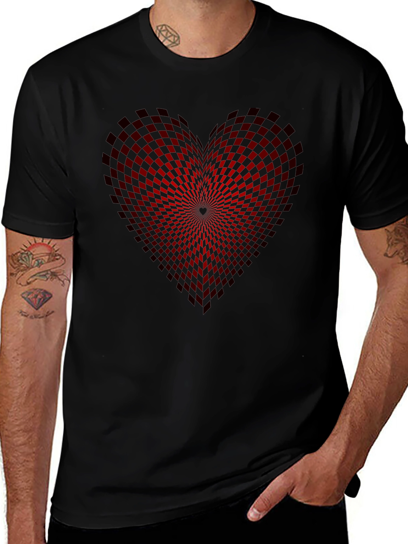 Heart Checkered Graphic Tee
