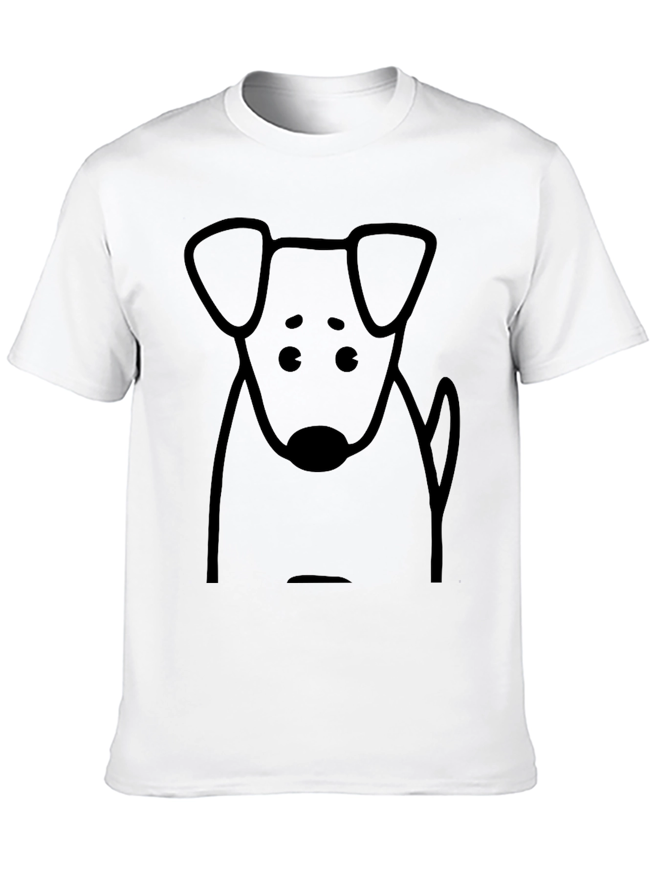 Dog Graphic Print T-Shirt - Casual Black Tee