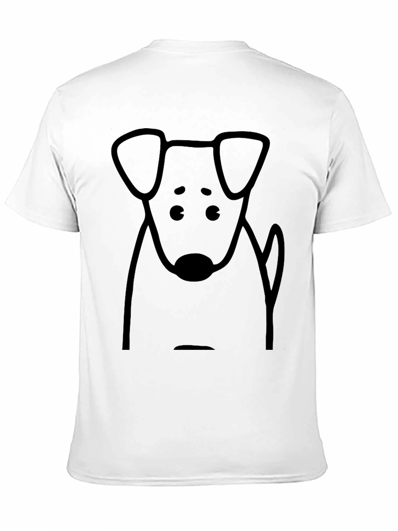 Dog Graphic Print T-Shirt - Casual Black Tee