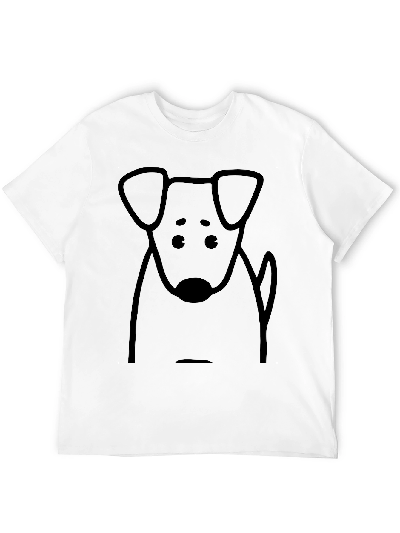 Dog Graphic Print T-Shirt - Casual Black Tee