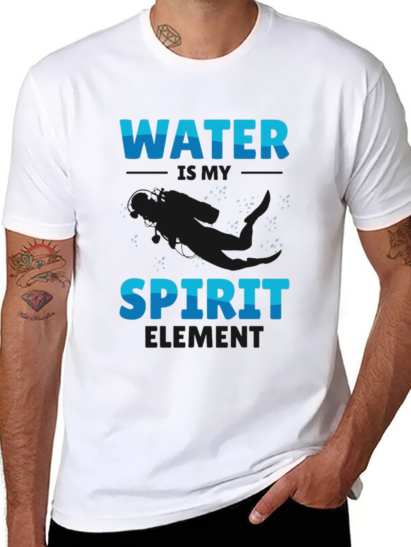 Water Spirit Element T-Shirt - Black Graphic Tee