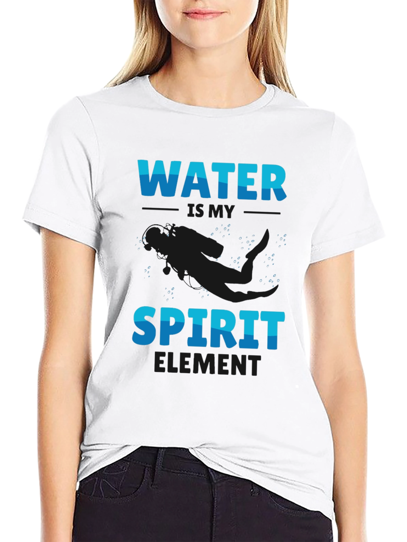 Water Spirit Element T-Shirt - Black Graphic Tee