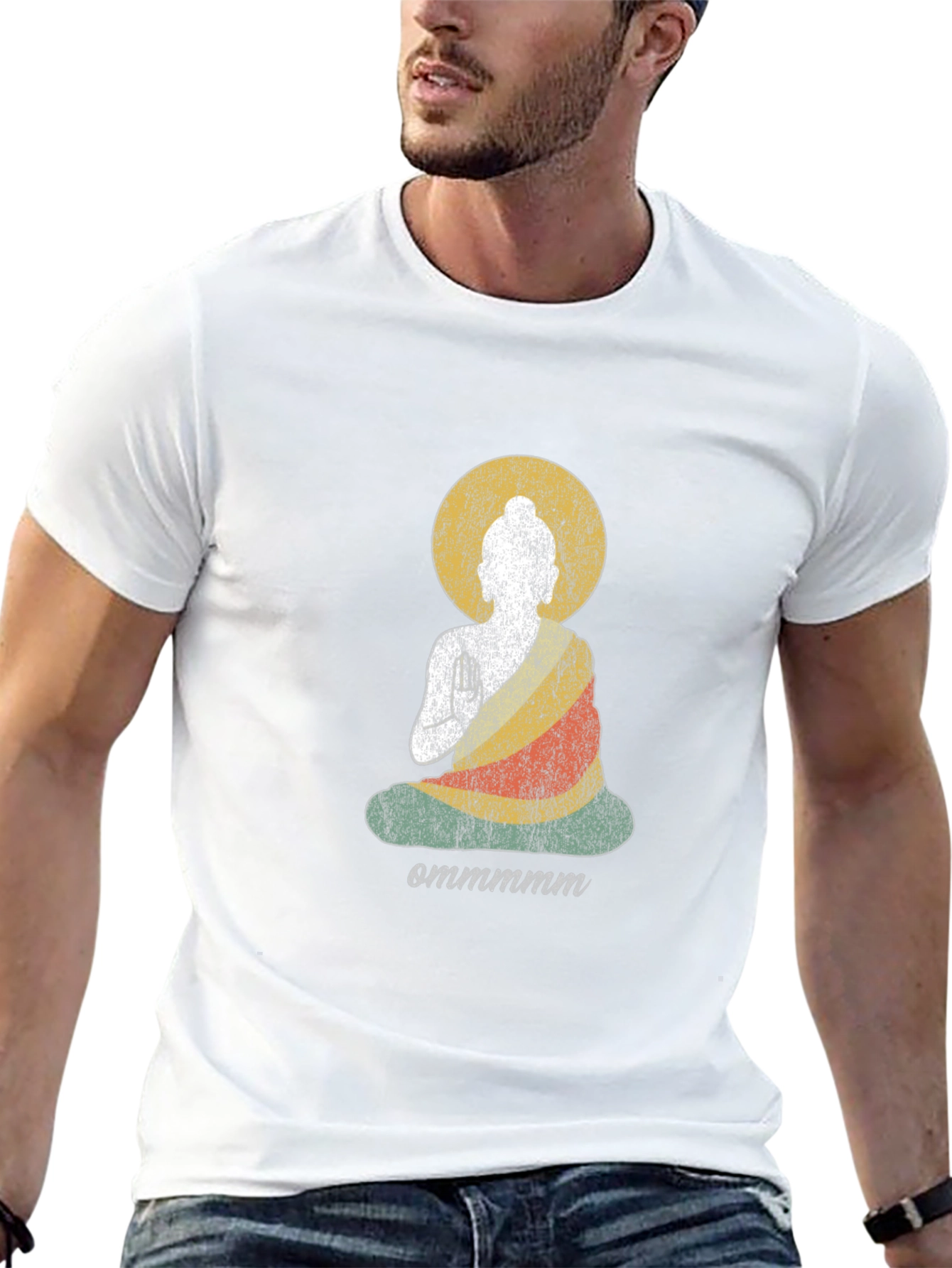 Om Buddha Graphic Tee - Meditative Style