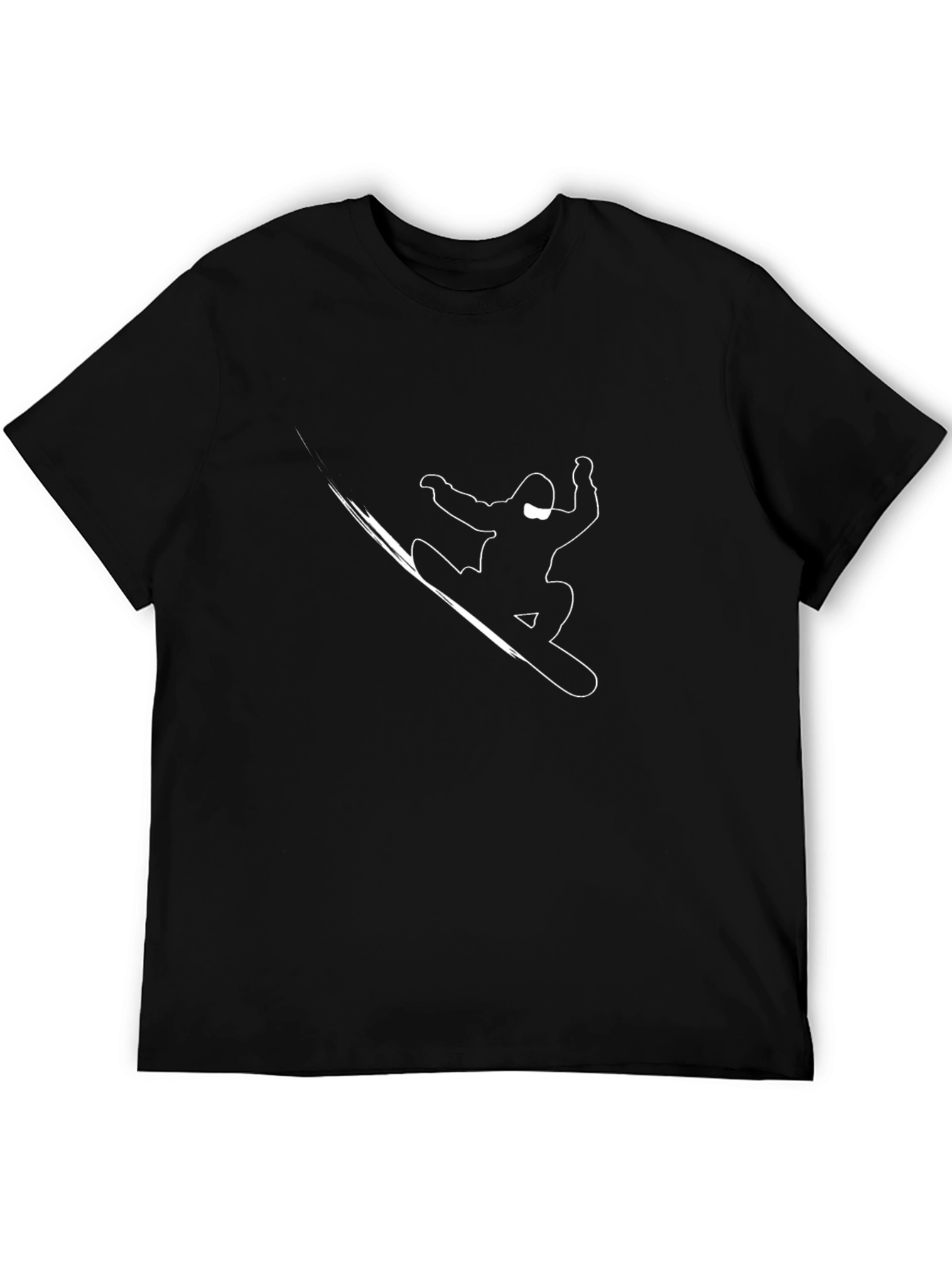 Cool Snowboarder Graphic Tee - Black Cotton T-Shirt