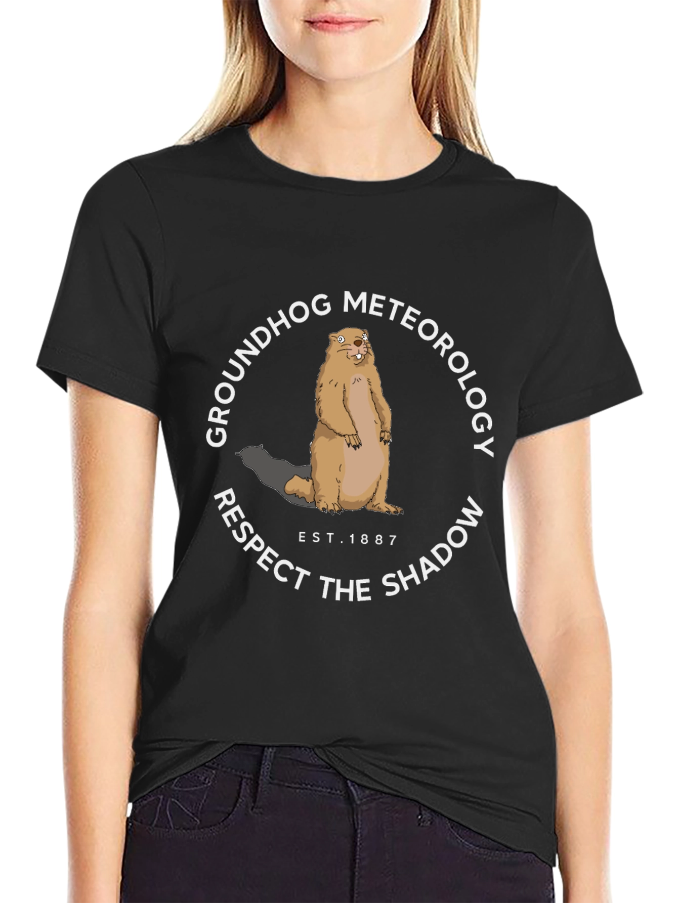 Groundhog Meteorology Respect the Shadow Graphic Tee