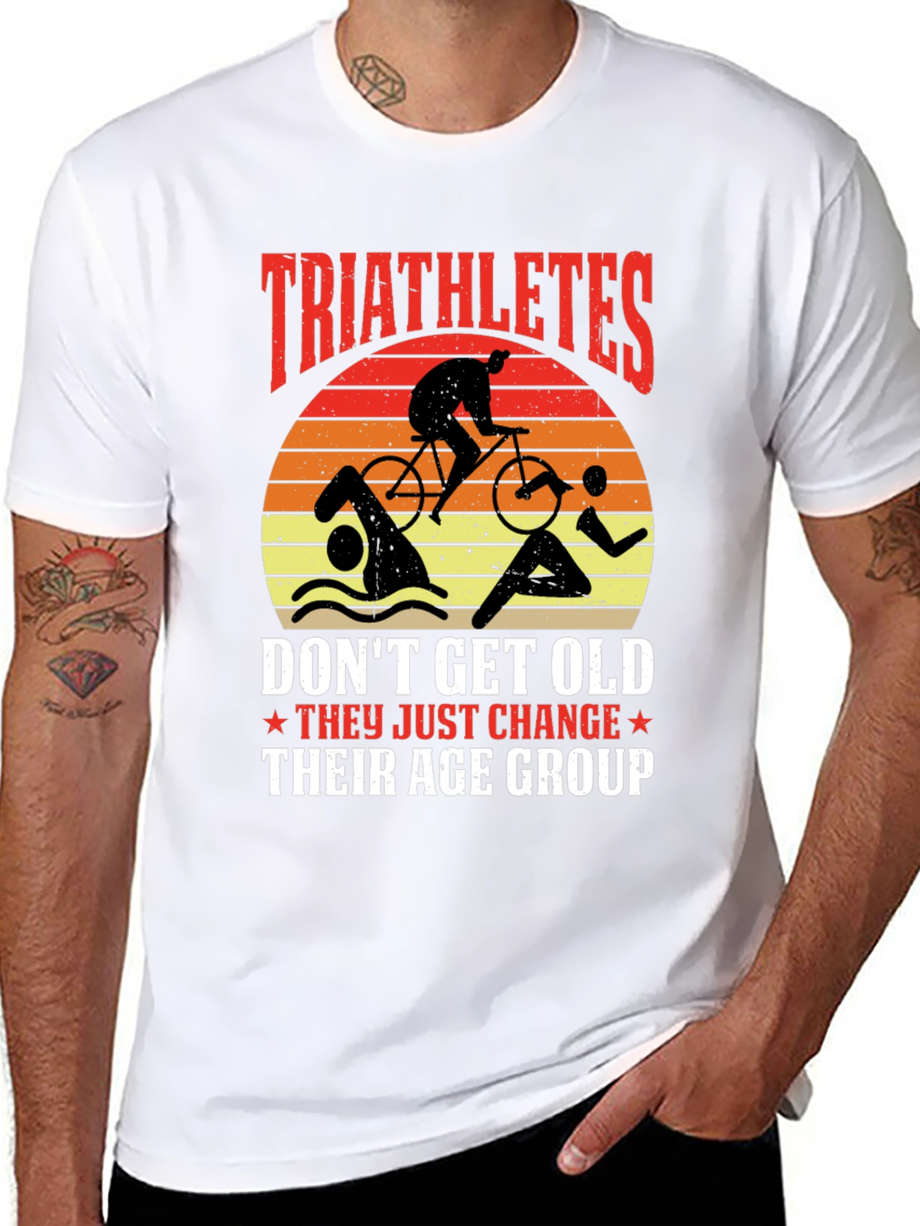 Triathletes Change Age Group Graphic Tee
