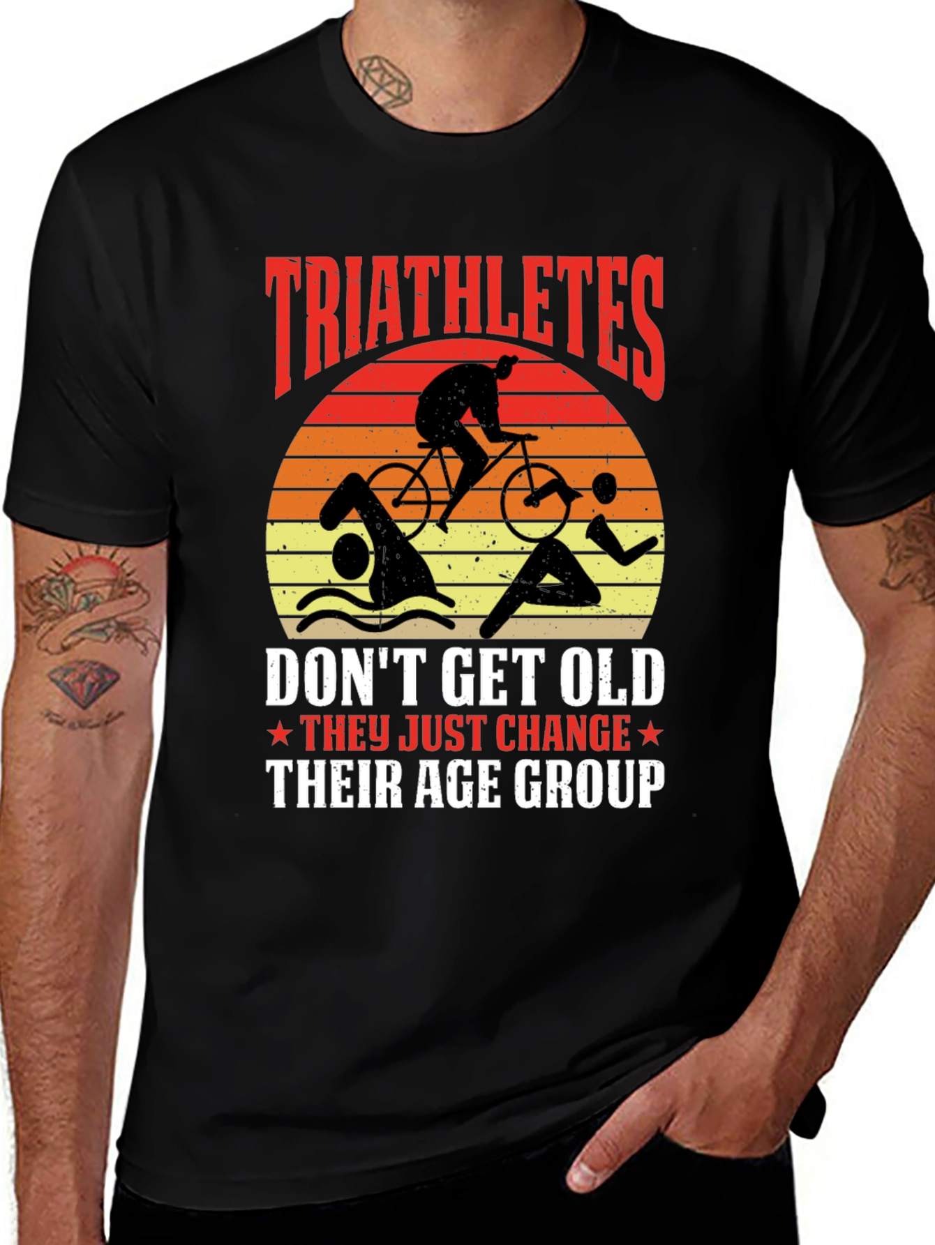 Triathletes Change Age Group Graphic Tee